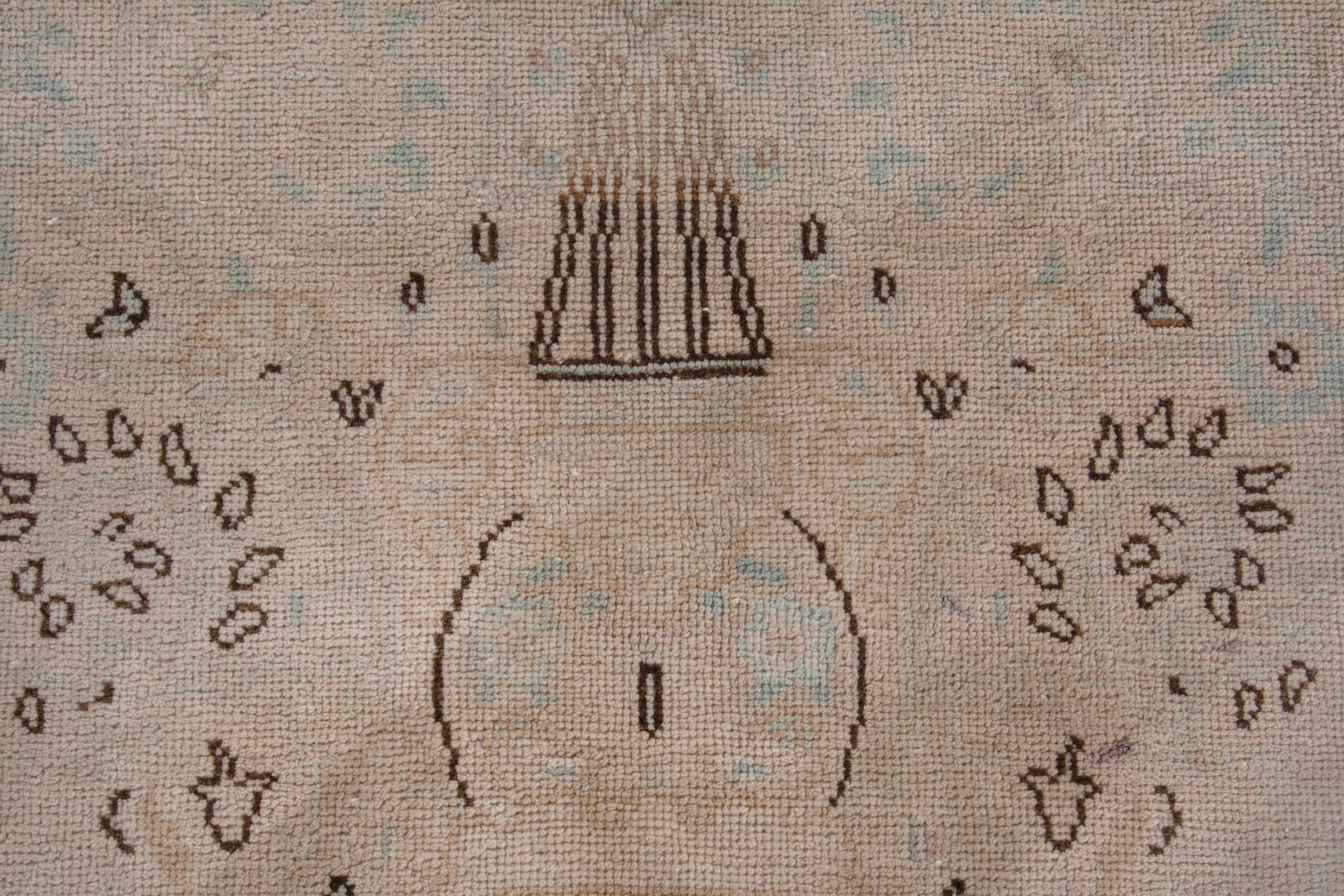 Persian Tabriz area rug in dusty rose and greige, view 11 of 20