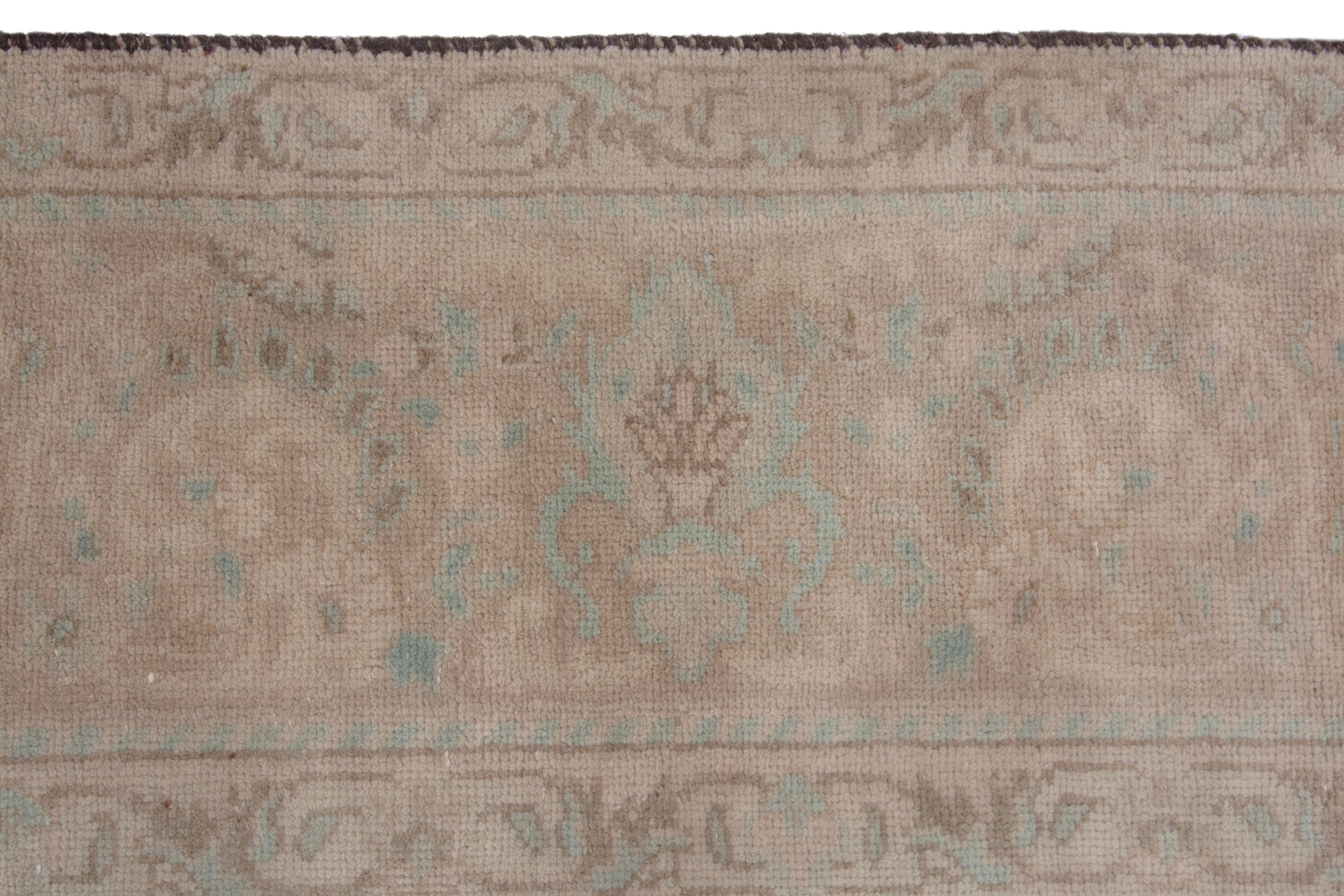 Persian Tabriz area rug in dusty rose and greige, view 12 of 20