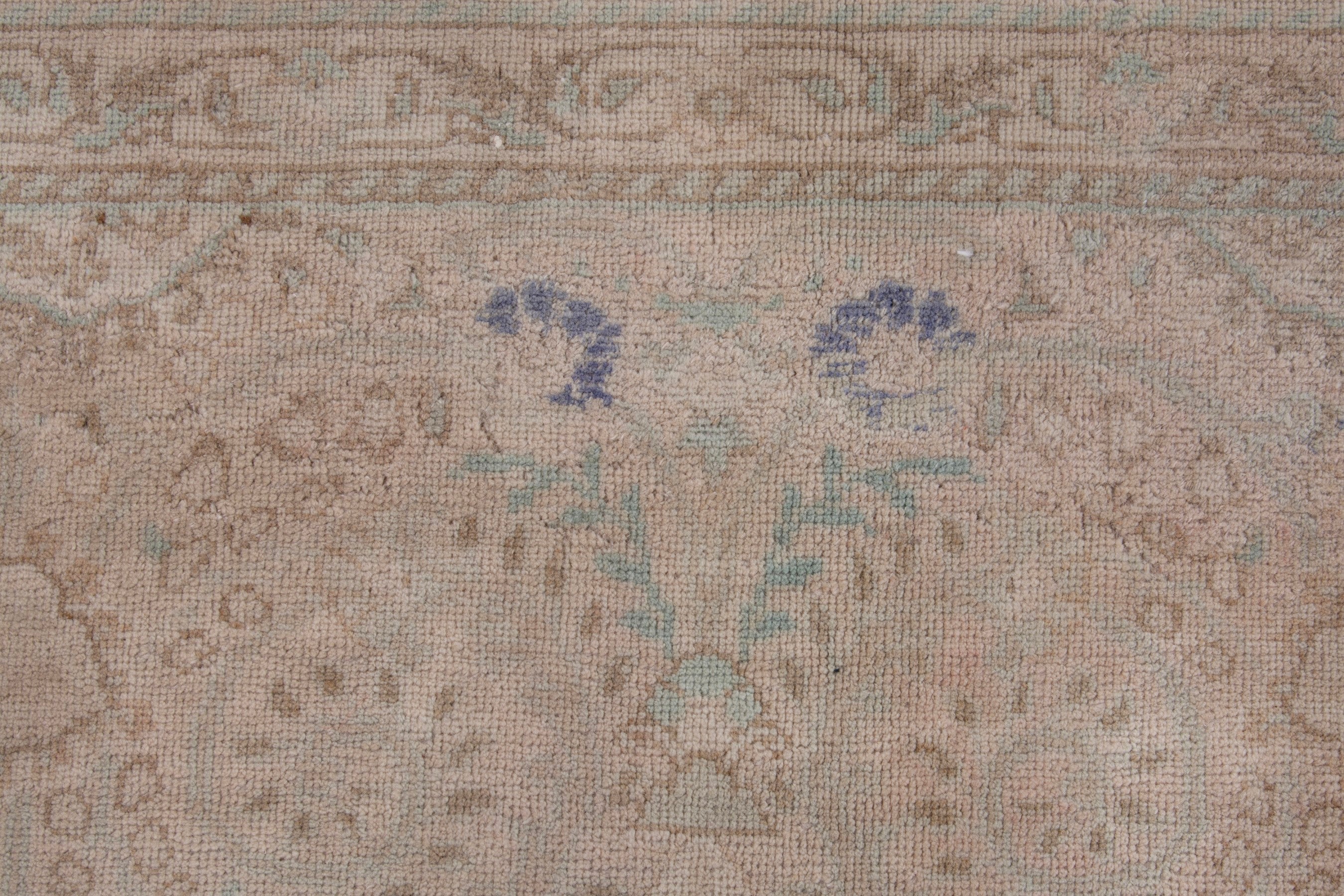 Persian Tabriz area rug in dusty rose and greige, view 13 of 20