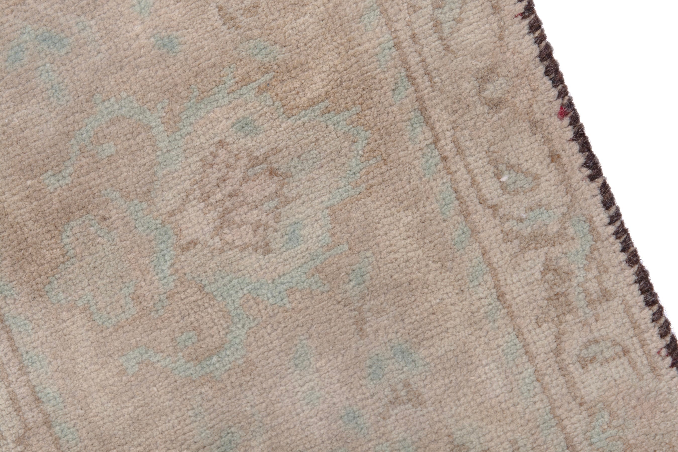 Persian Tabriz area rug in dusty rose and greige, view 7 of 20