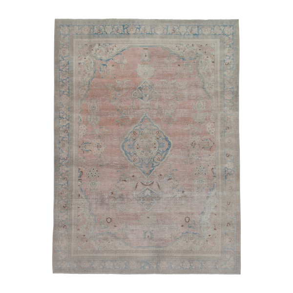 Persian Vist oversized rug in dusty rose and greige, 8' x 11'4"