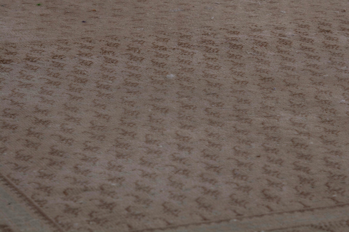 Turkish Anatolian accent rug in tan and brown, view 3 of 17