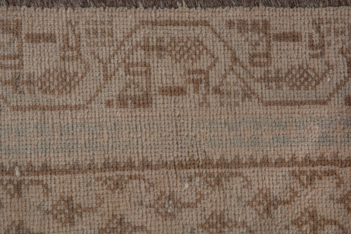 Turkish Anatolian accent rug in tan and brown, view 5 of 17