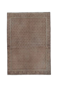Turkish Anatolian accent rug in tan and brown, view 2 of 17