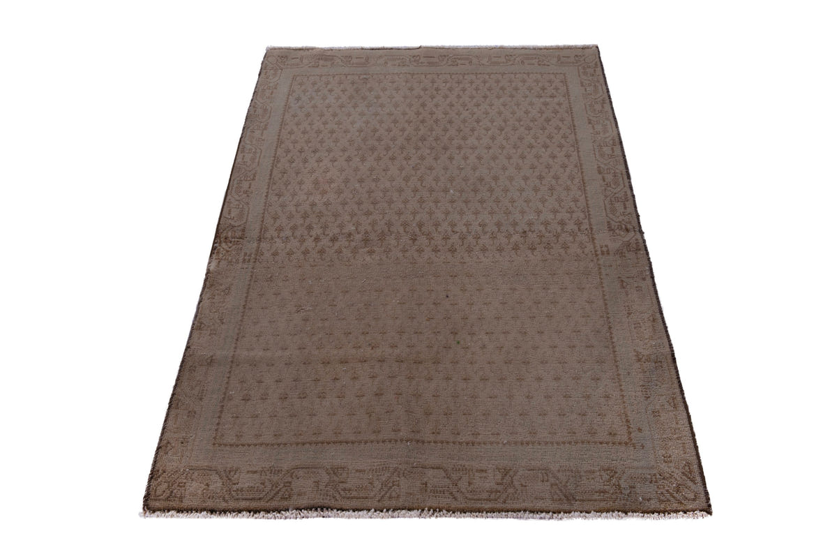 Turkish Anatolian accent rug in tan and brown, view 10 of 17