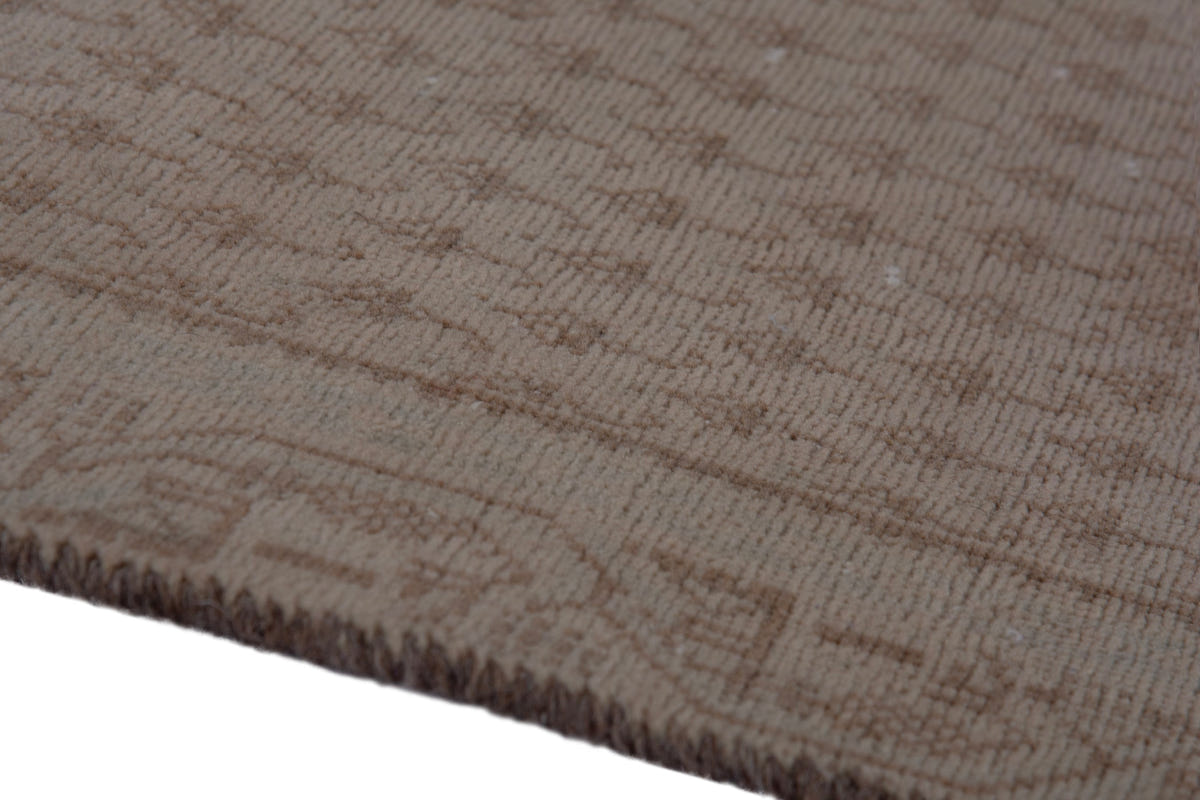 Turkish Anatolian accent rug in tan and brown, view 16 of 17