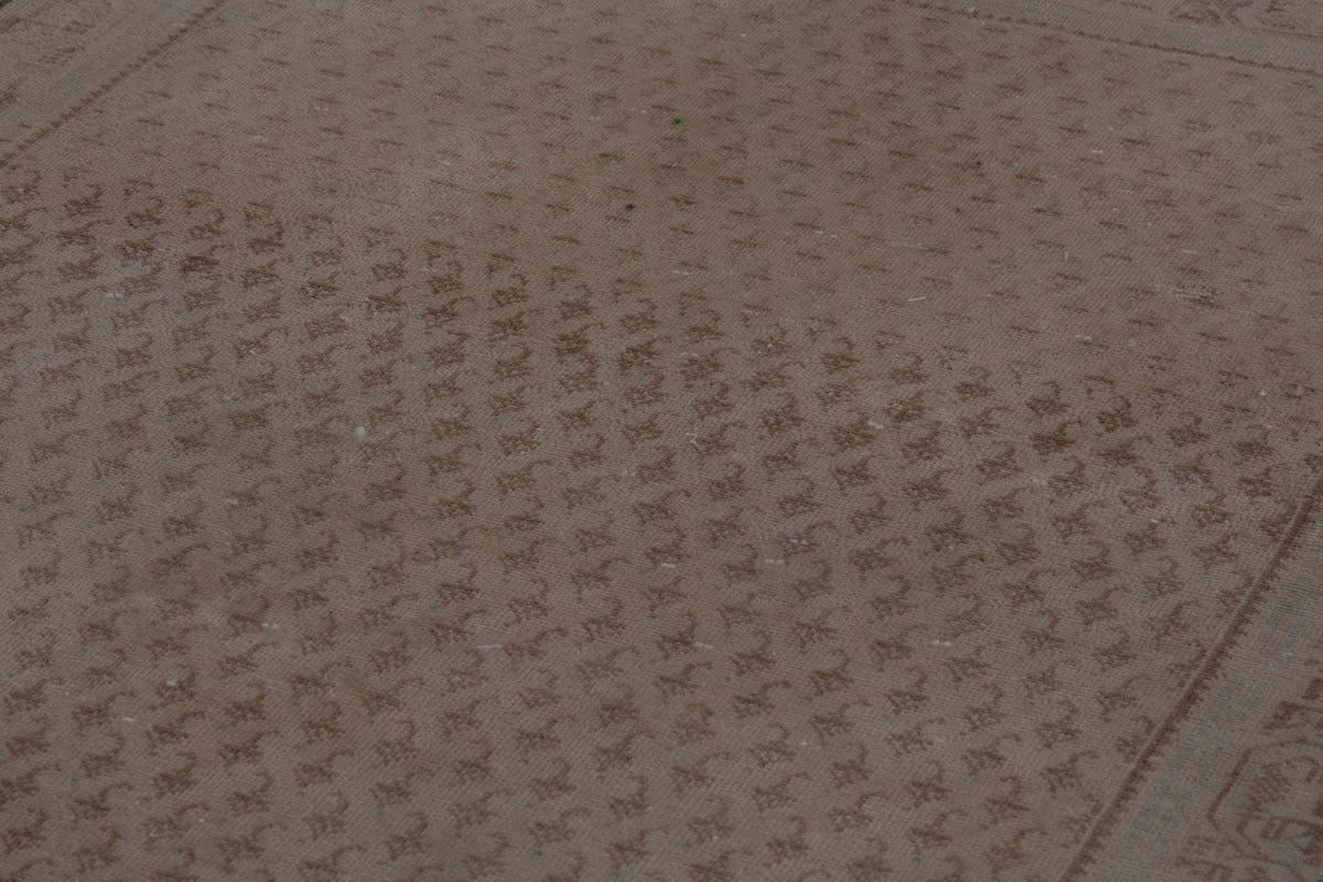 Turkish Anatolian accent rug in tan and brown, view 17 of 17