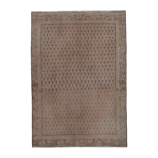 Turkish Anatolian accent rug in tan and brown, 3'1" x 4'2"
