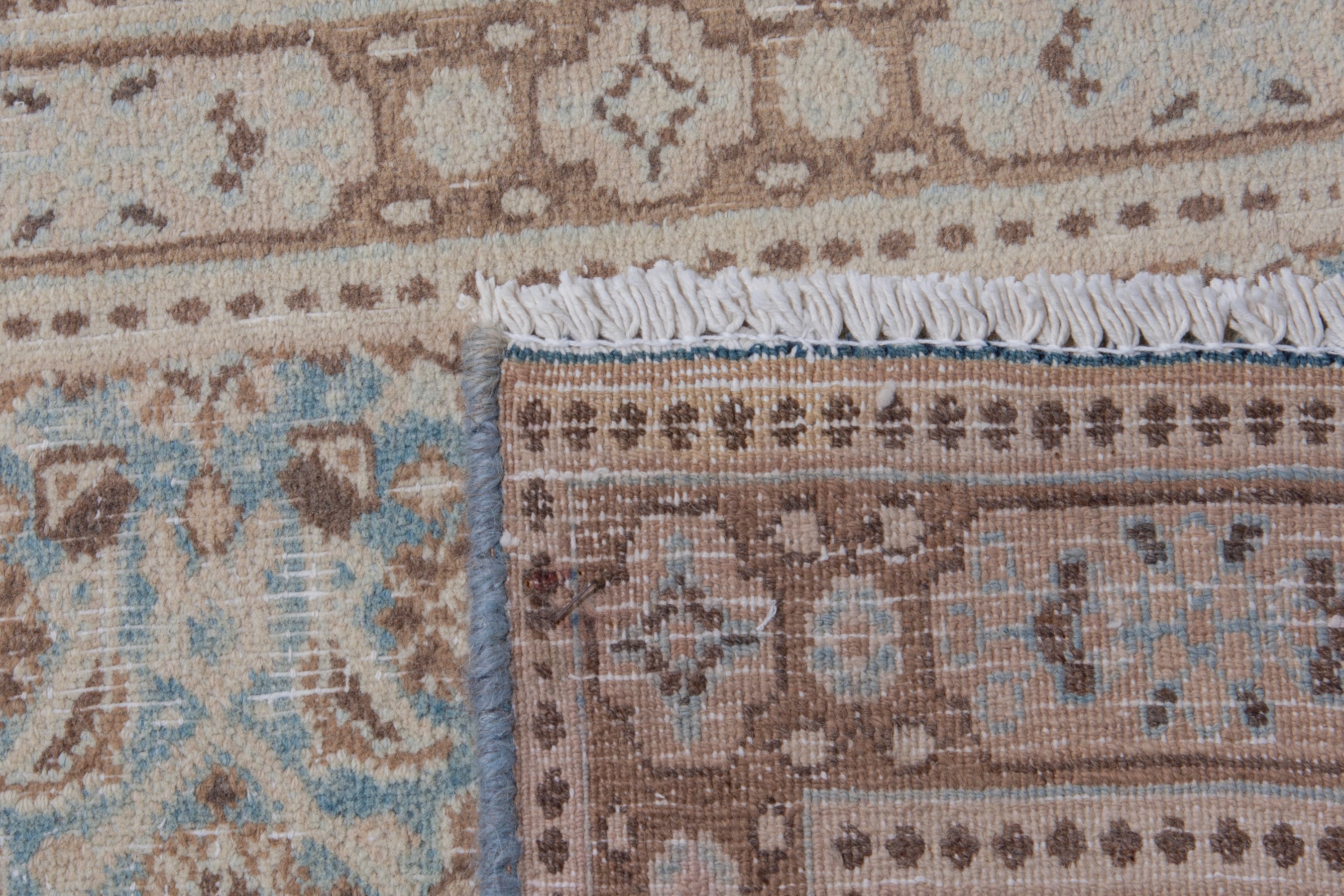 Persian Birjand area rug in cream and sage, view 18 of 18