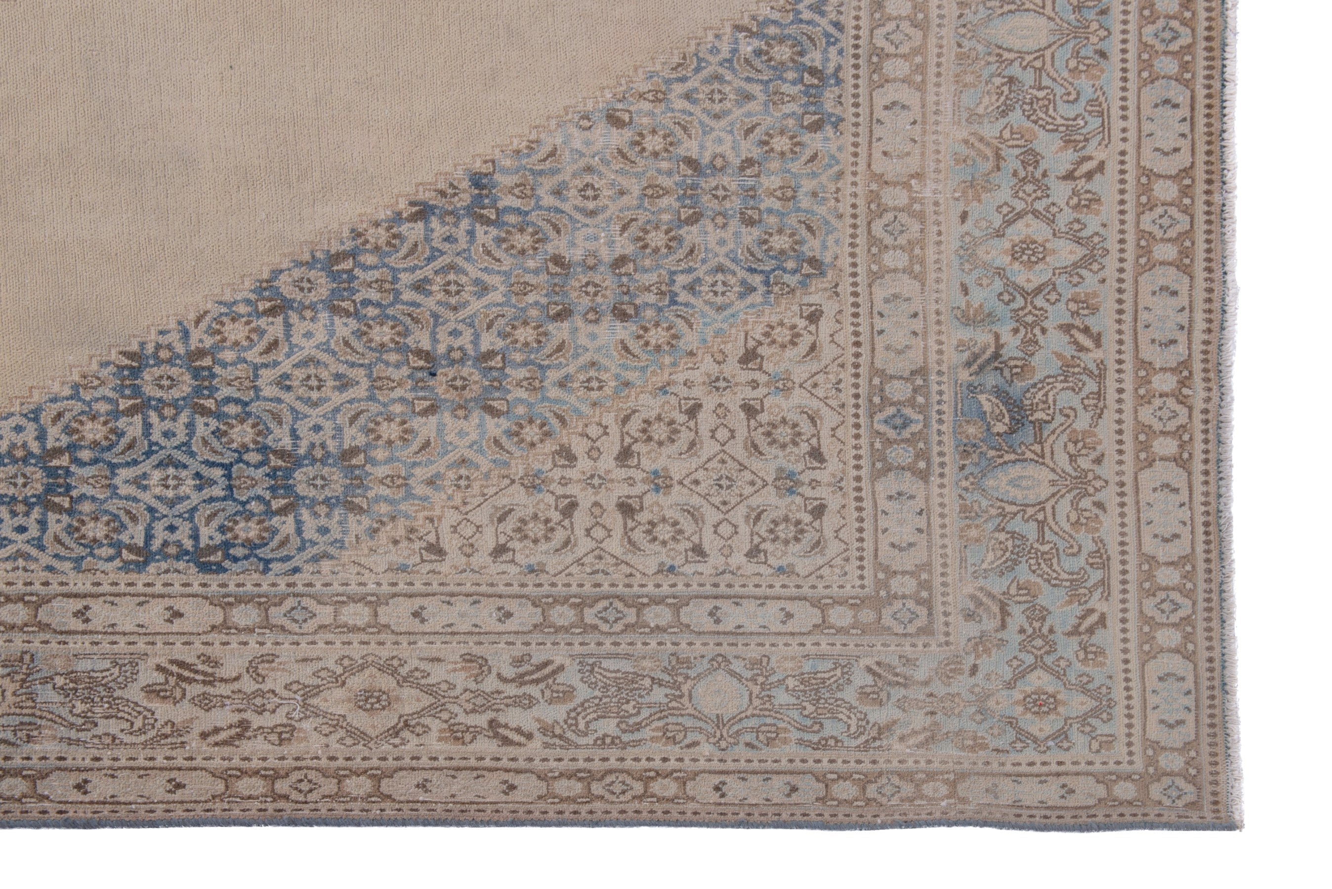 Persian Birjand area rug in cream and sage, view 5 of 18