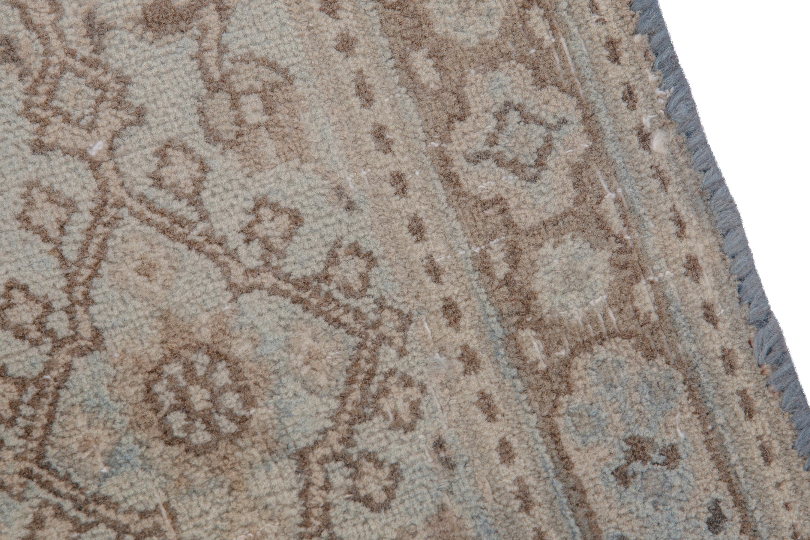 Persian Birjand area rug in cream and sage, view 7 of 18