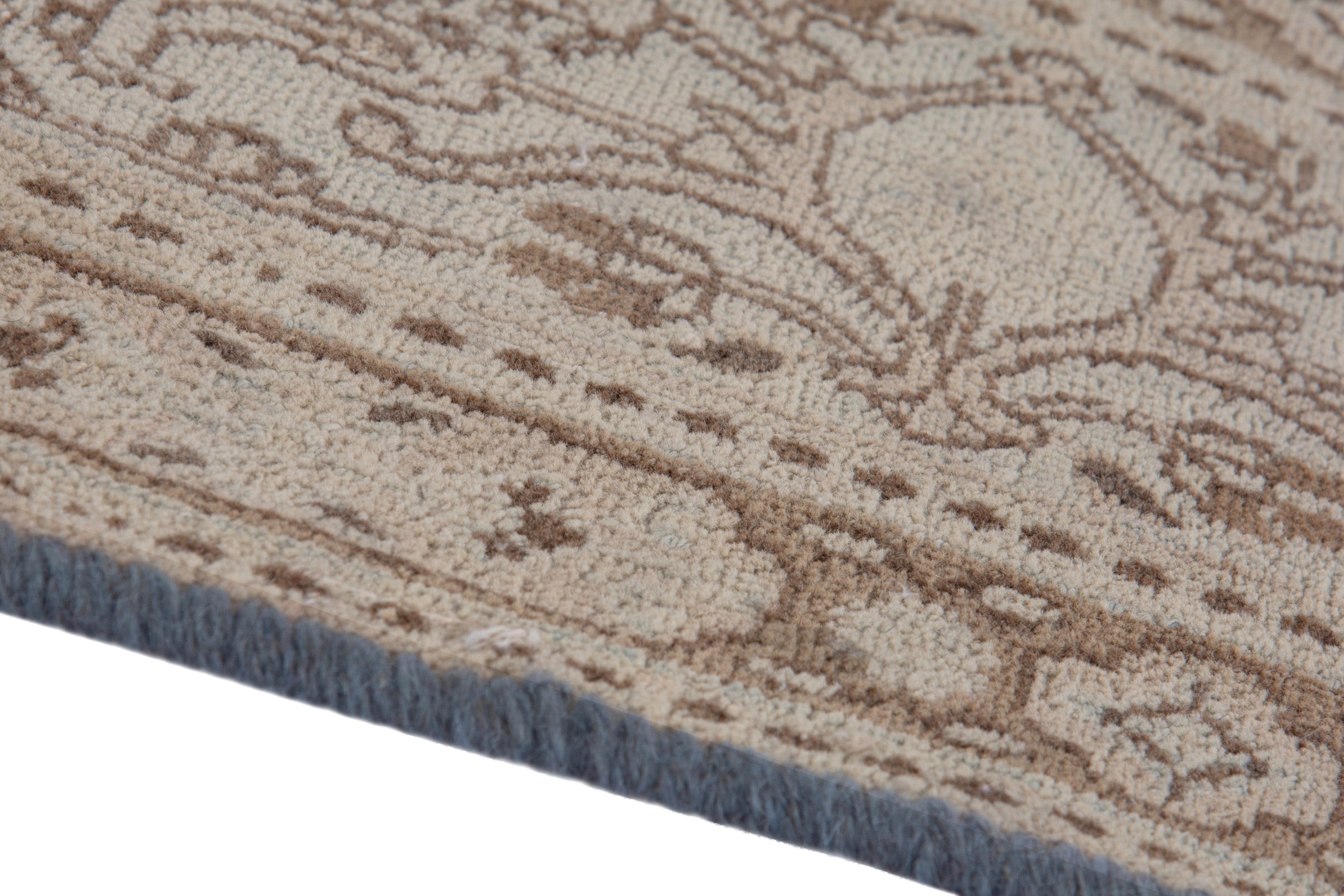 Persian Birjand area rug in cream and sage, view 8 of 18
