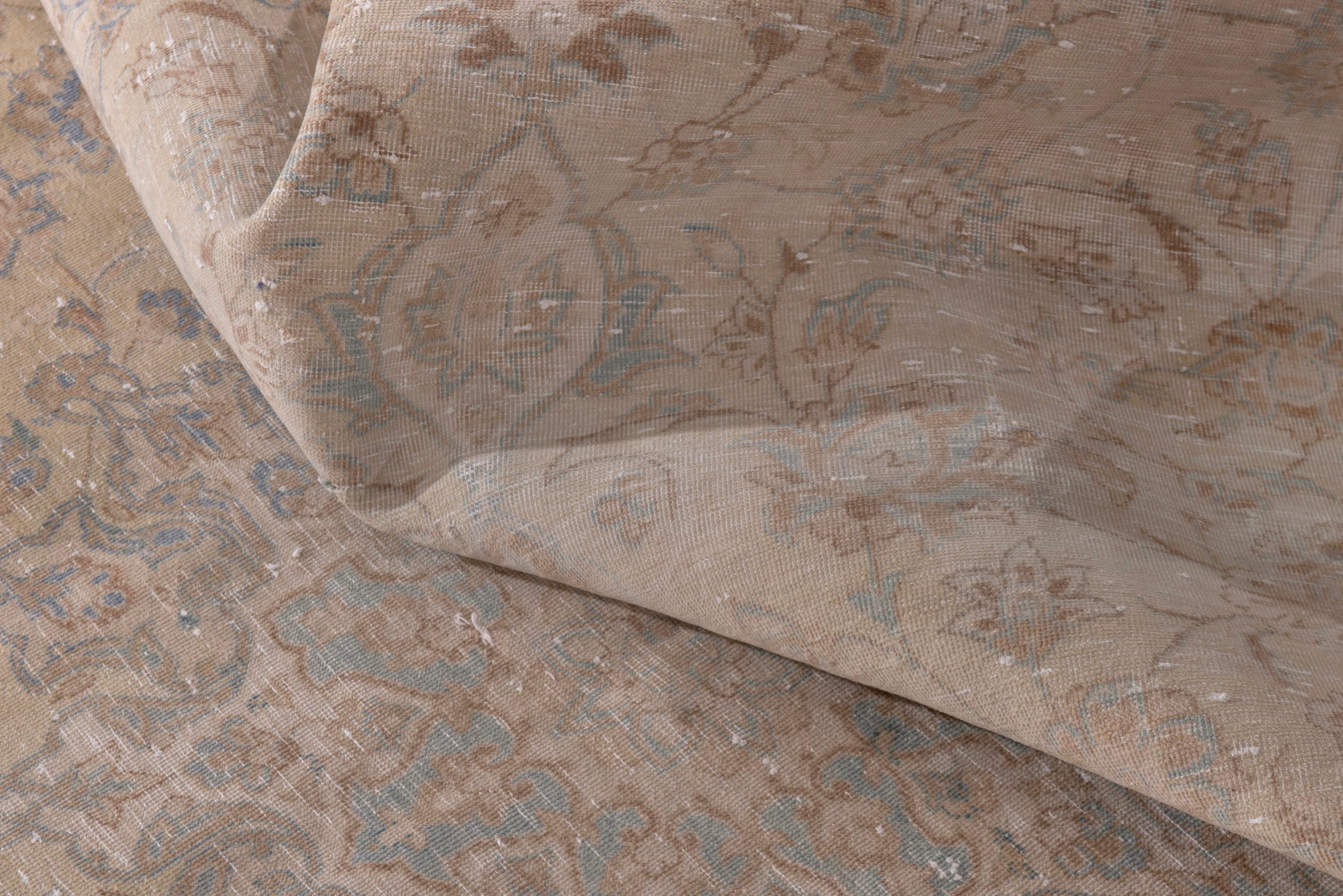 Persian Najafabad area rug in beige and muted pink, view 18 of 20