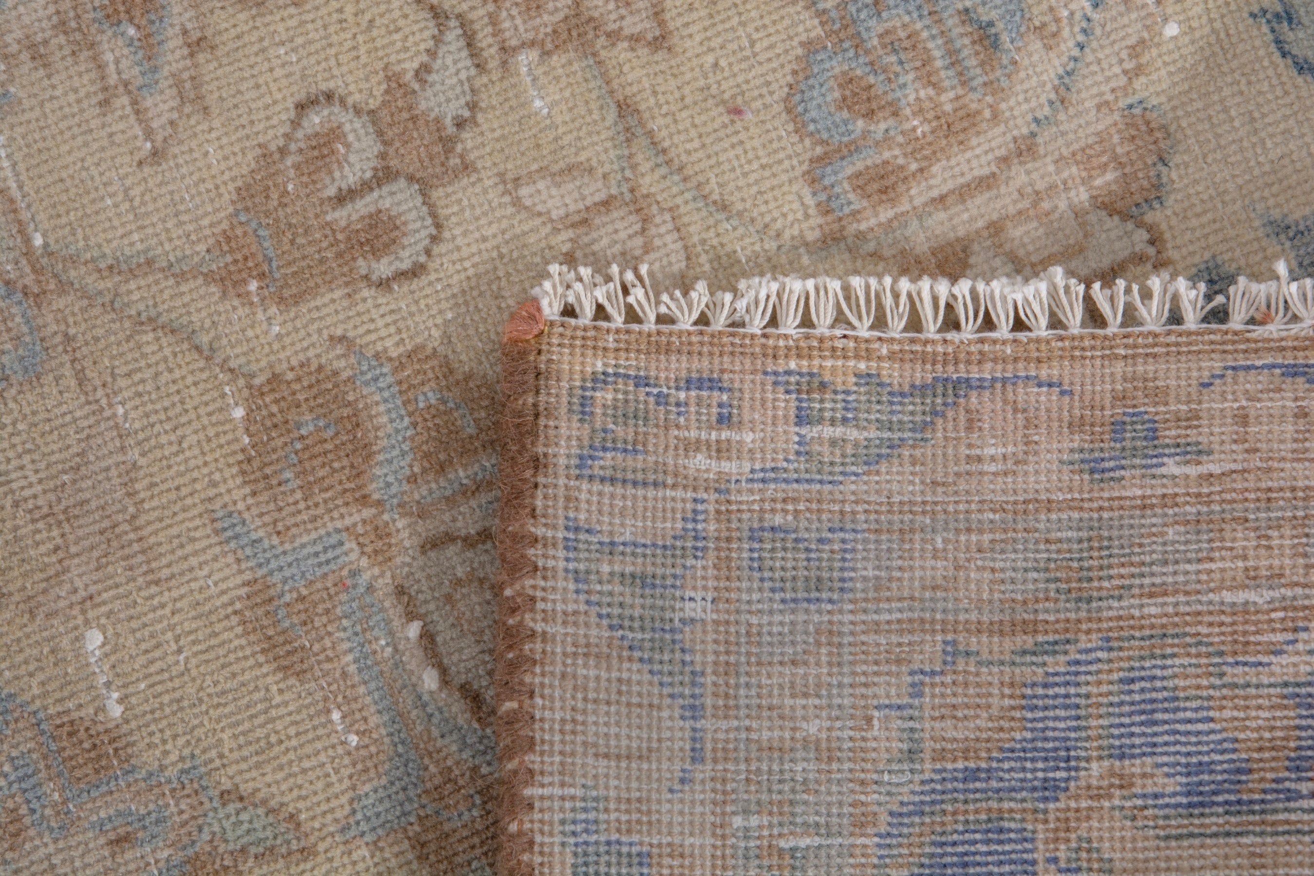 Persian Najafabad area rug in beige and muted pink, view 20 of 20