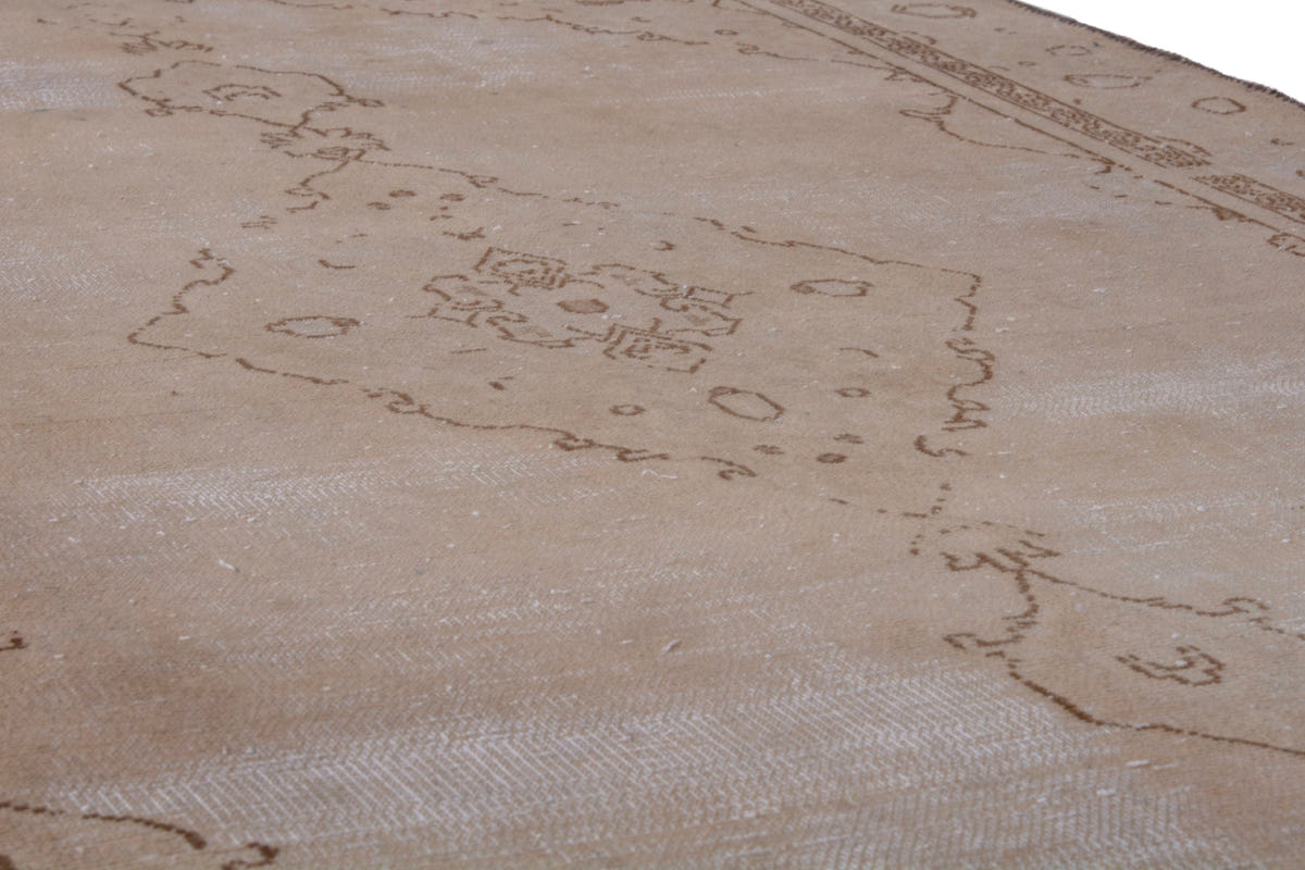 Turkish Anatolian accent rug in stone and greige, view 3 of 19