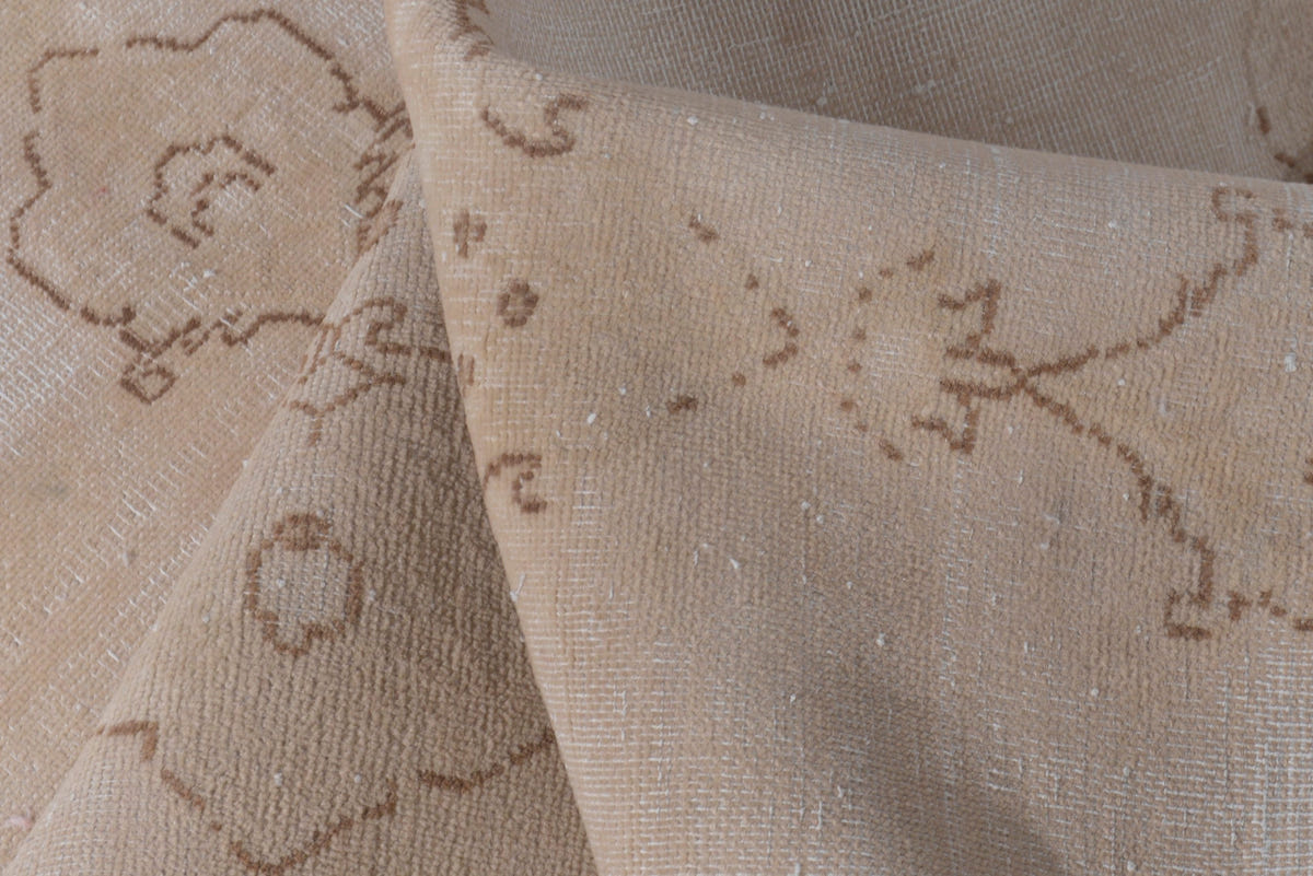Turkish Anatolian accent rug in stone and greige, view 8 of 19