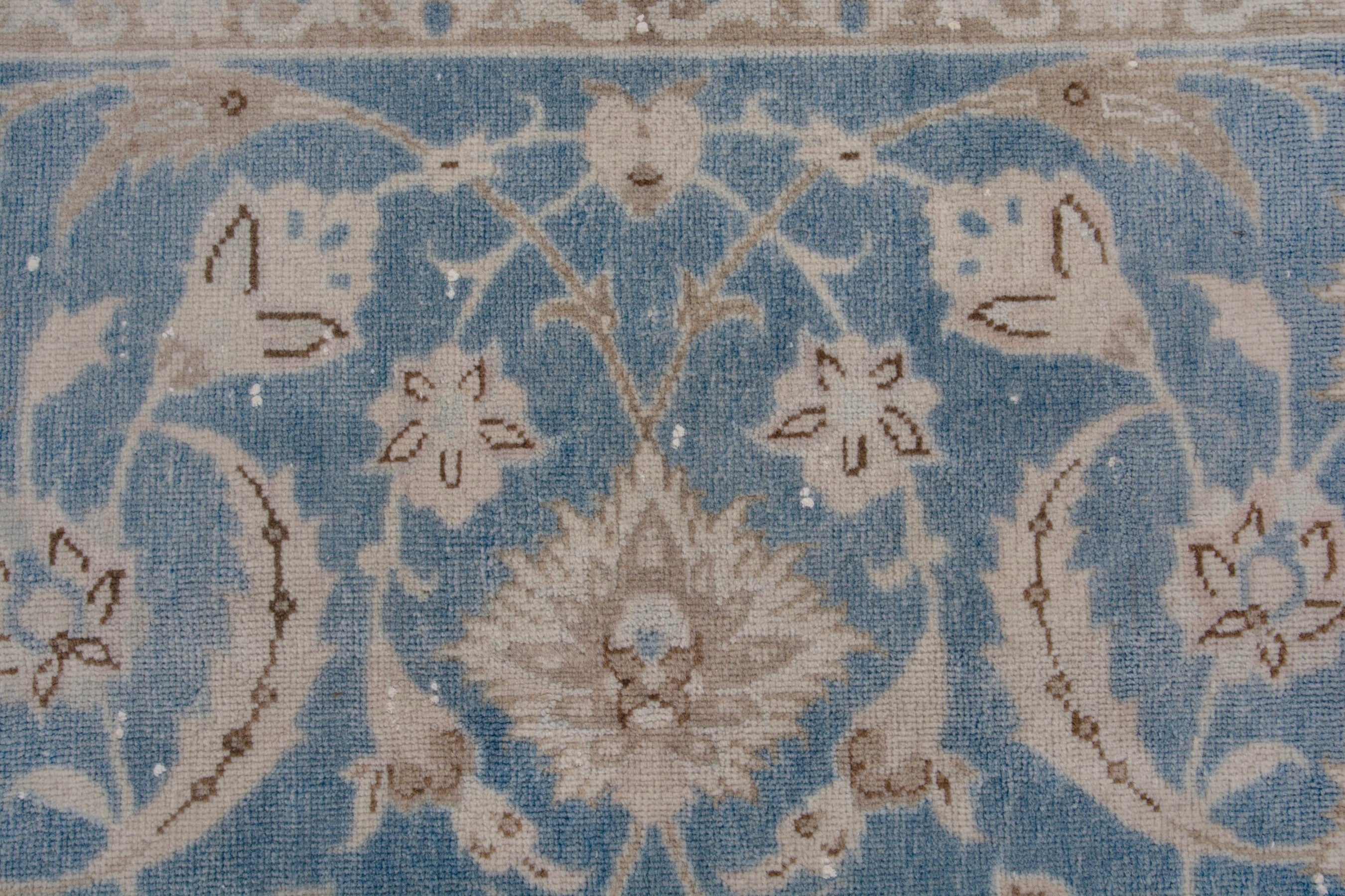 Persian Najafabad oversized rug in cream and denim, view 12 of 20