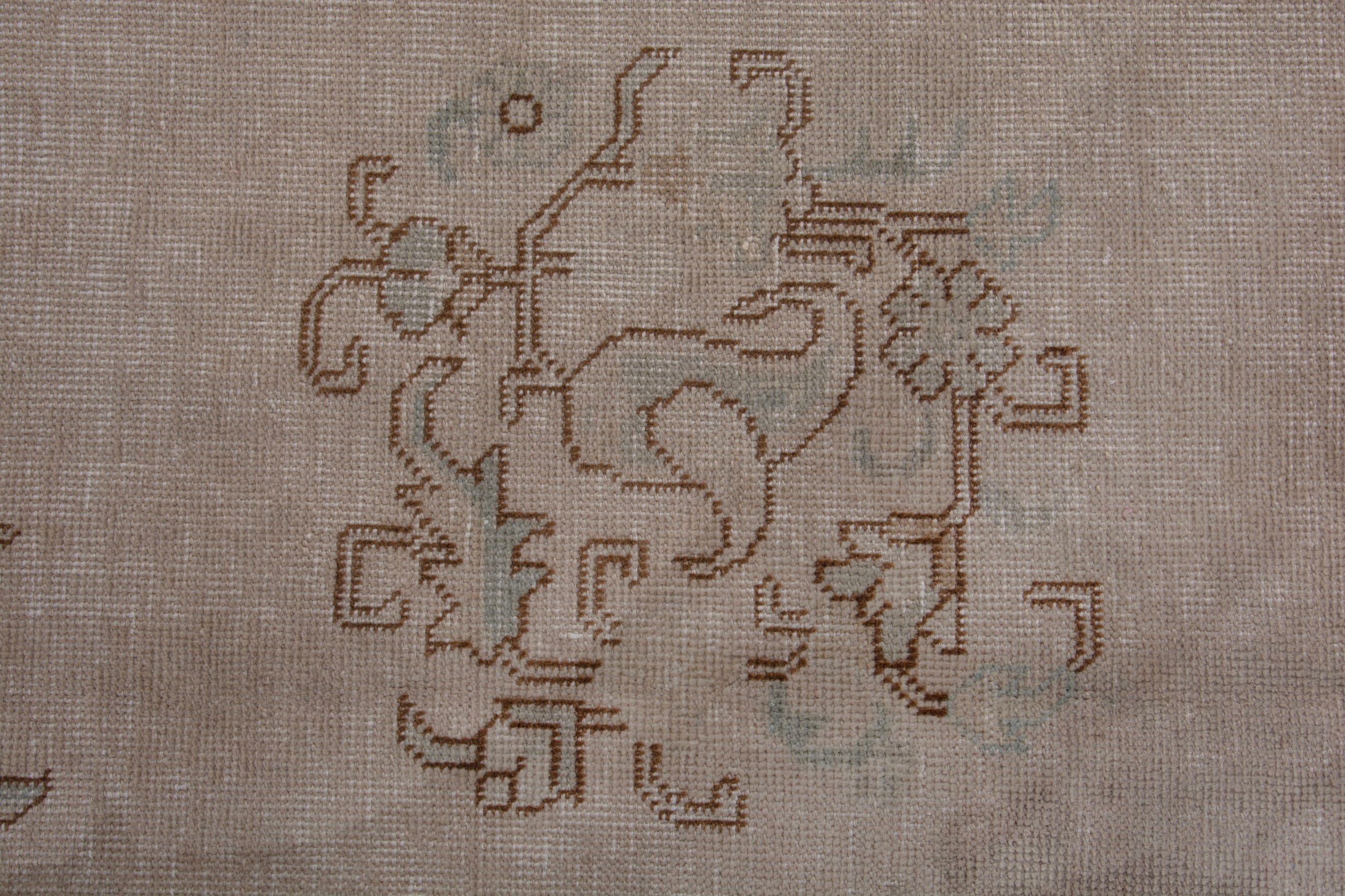 Persian Tabriz oversized rug in taupe and muted pink, view 11 of 18