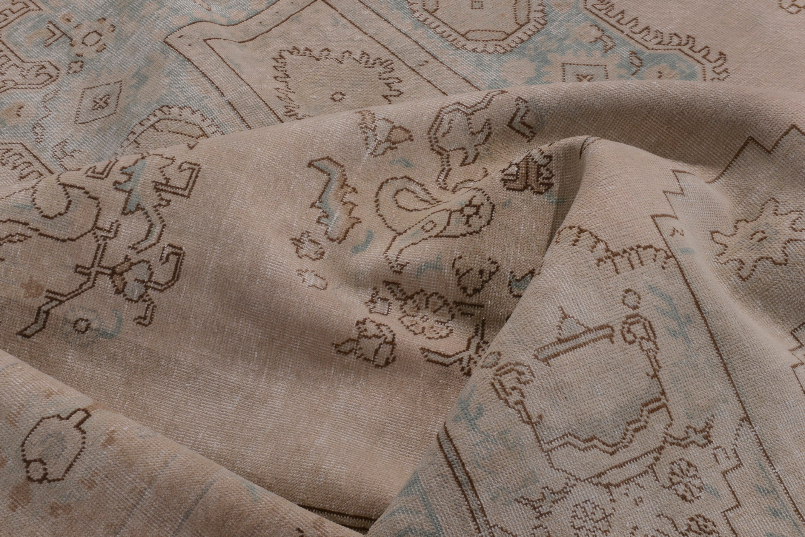 Persian Tabriz oversized rug in taupe and muted pink, view 15 of 18
