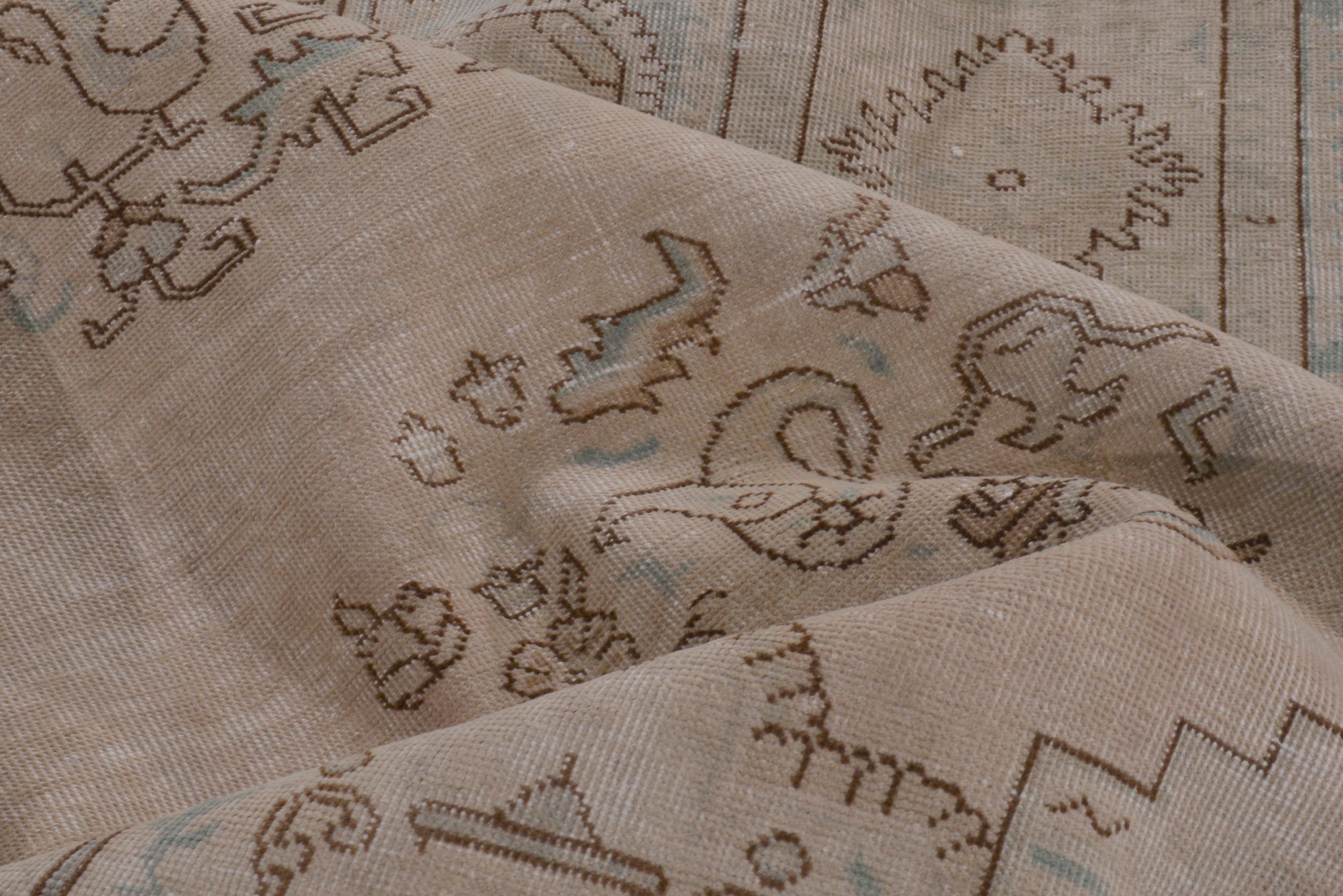 Persian Tabriz oversized rug in taupe and muted pink, view 16 of 18