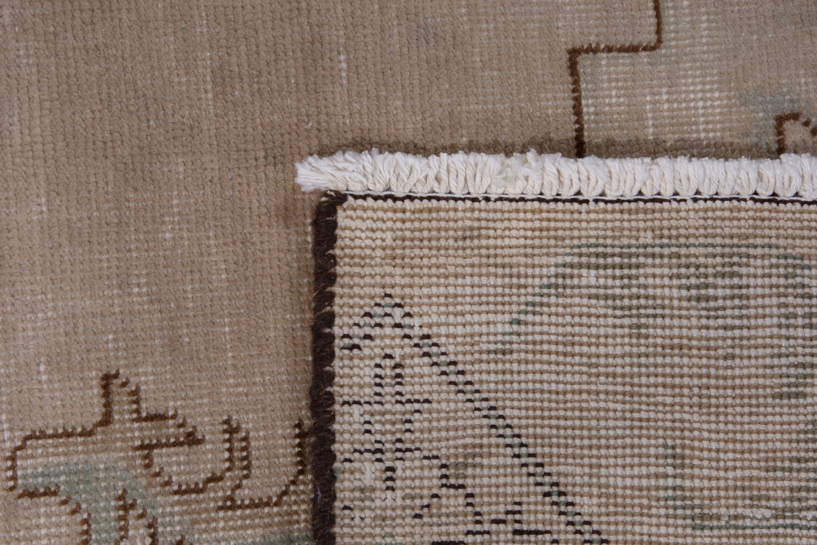 Persian Tabriz oversized rug in taupe and muted pink, view 18 of 18