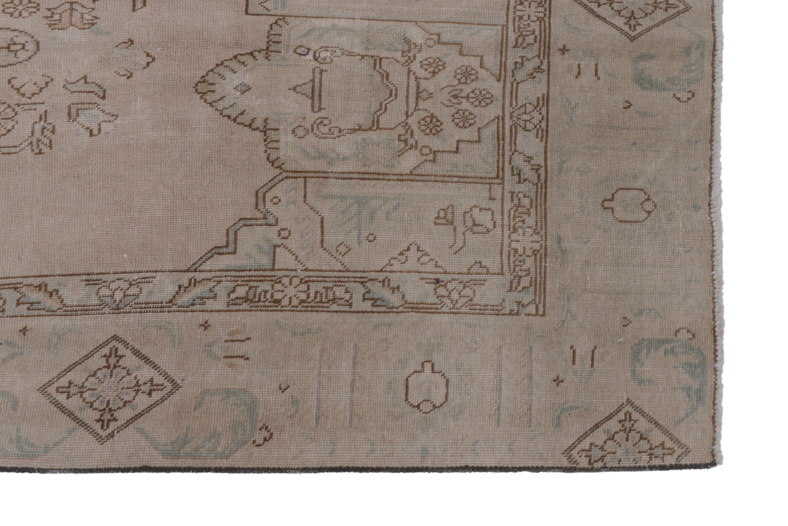 Persian Tabriz oversized rug in taupe and muted pink, view 5 of 18
