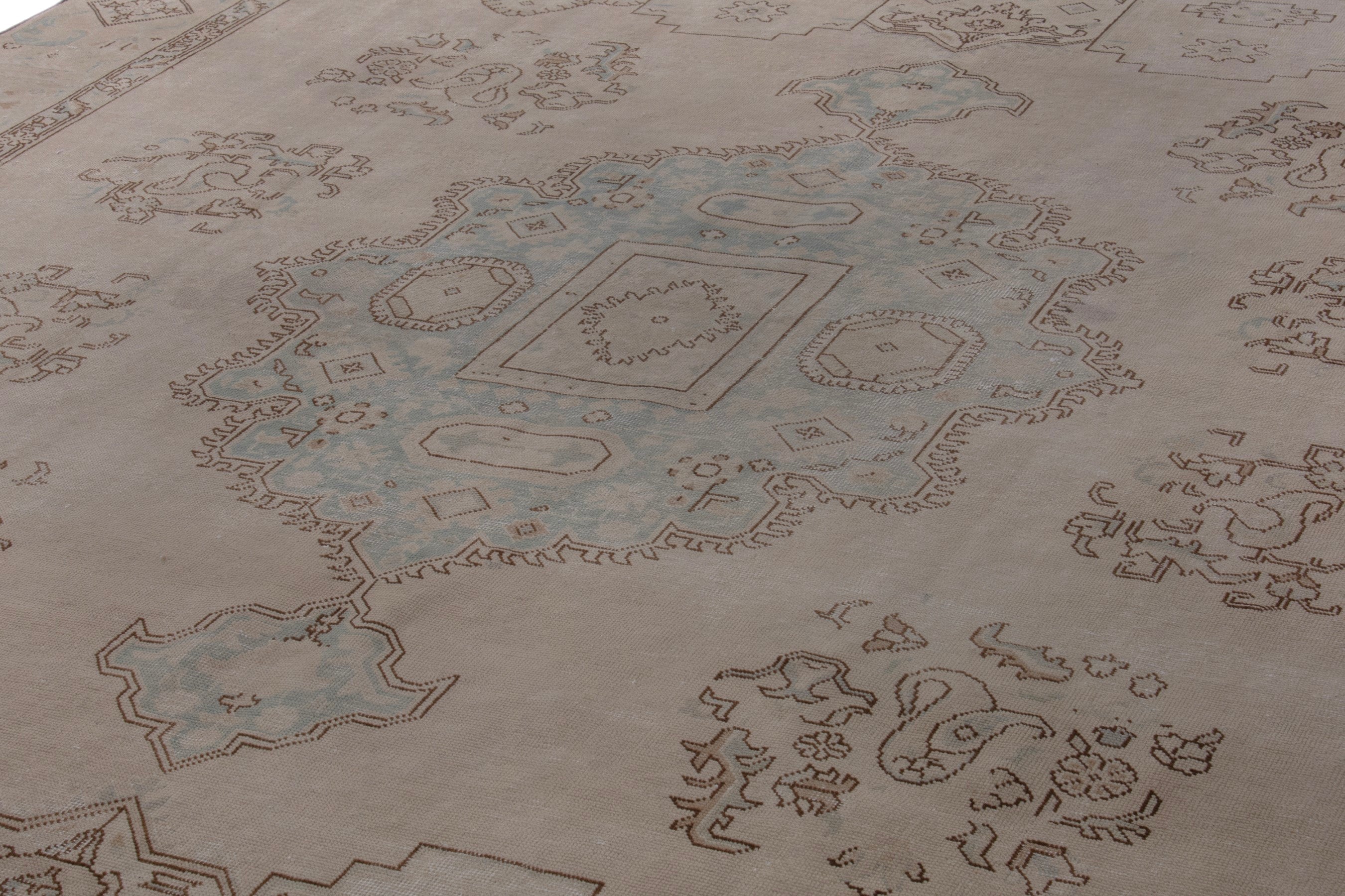 Persian Tabriz oversized rug in taupe and muted pink, view 9 of 18