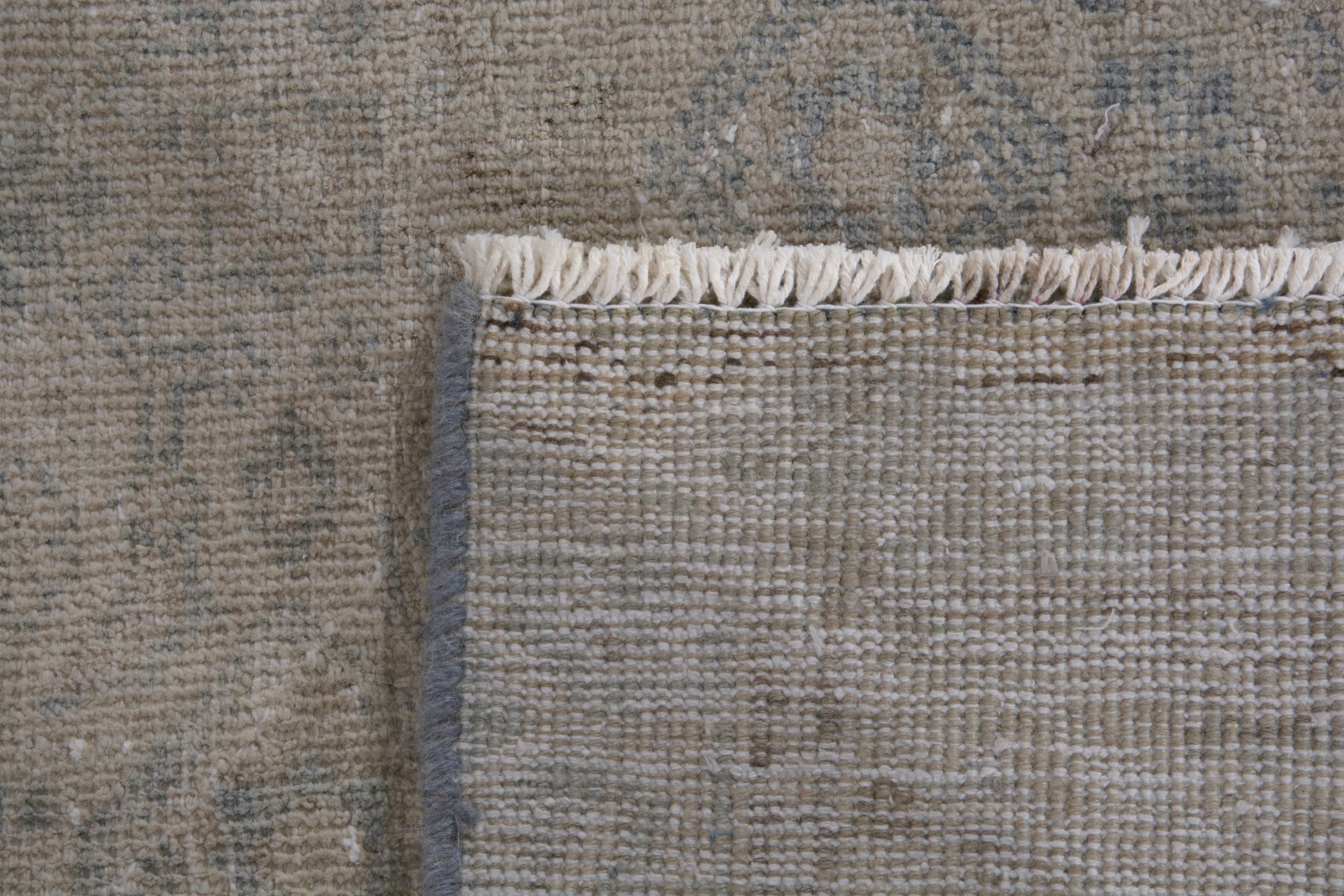Persian Mahal runner rug in taupe and greige, view 17 of 17