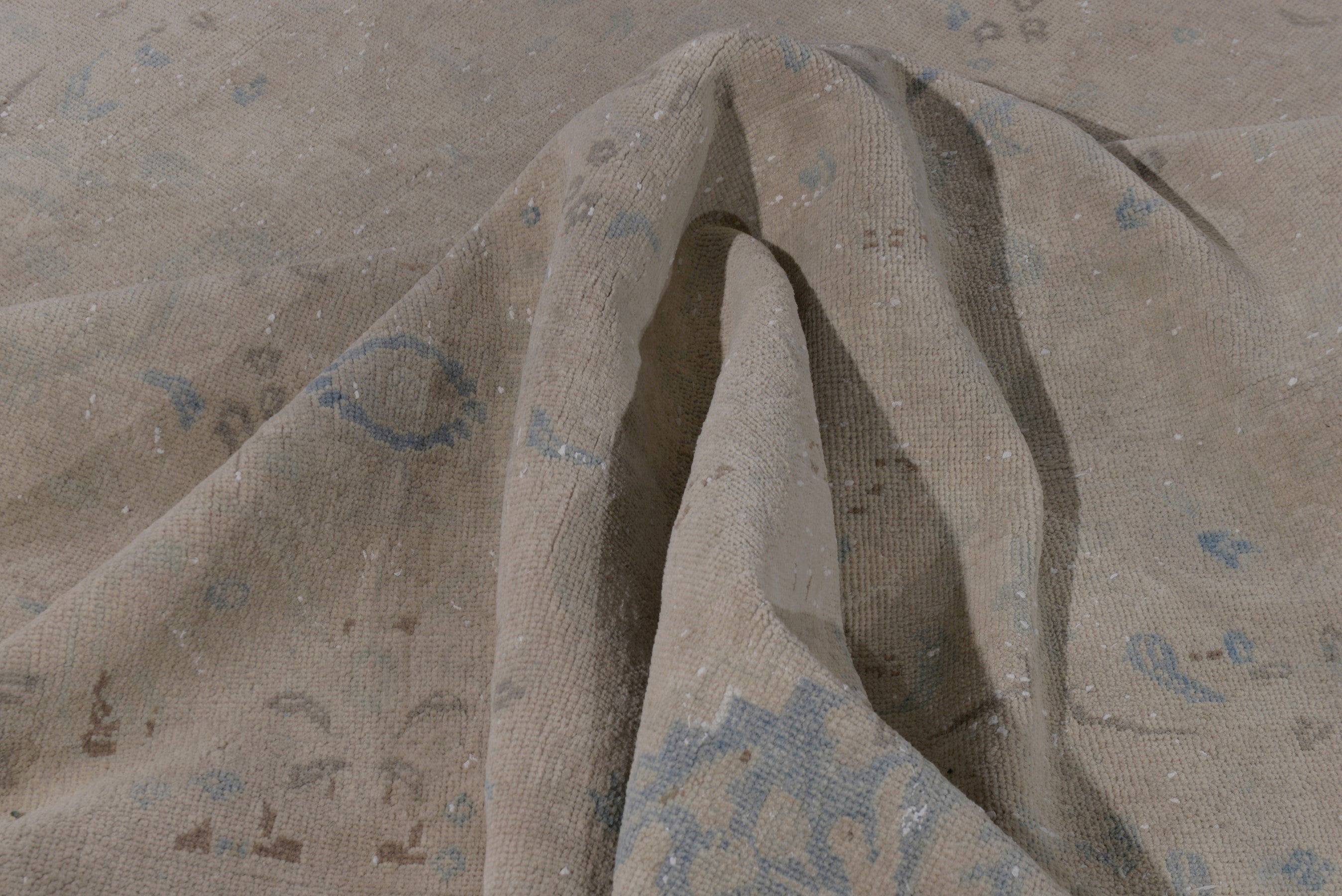 Persian Mahal area rug in greige and dusty blue, view 14 of 17