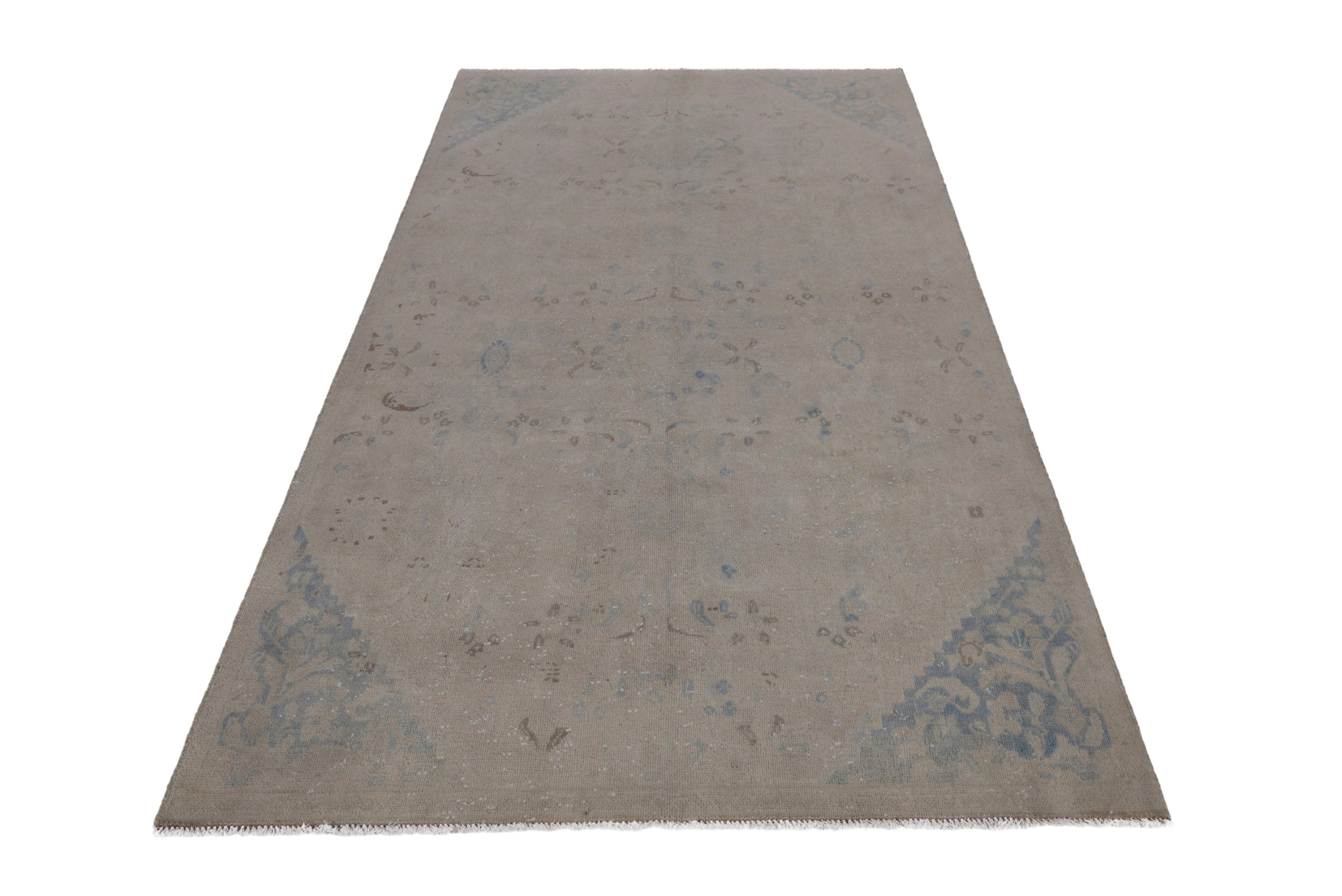 Persian Mahal area rug in greige and dusty blue, view 2 of 17