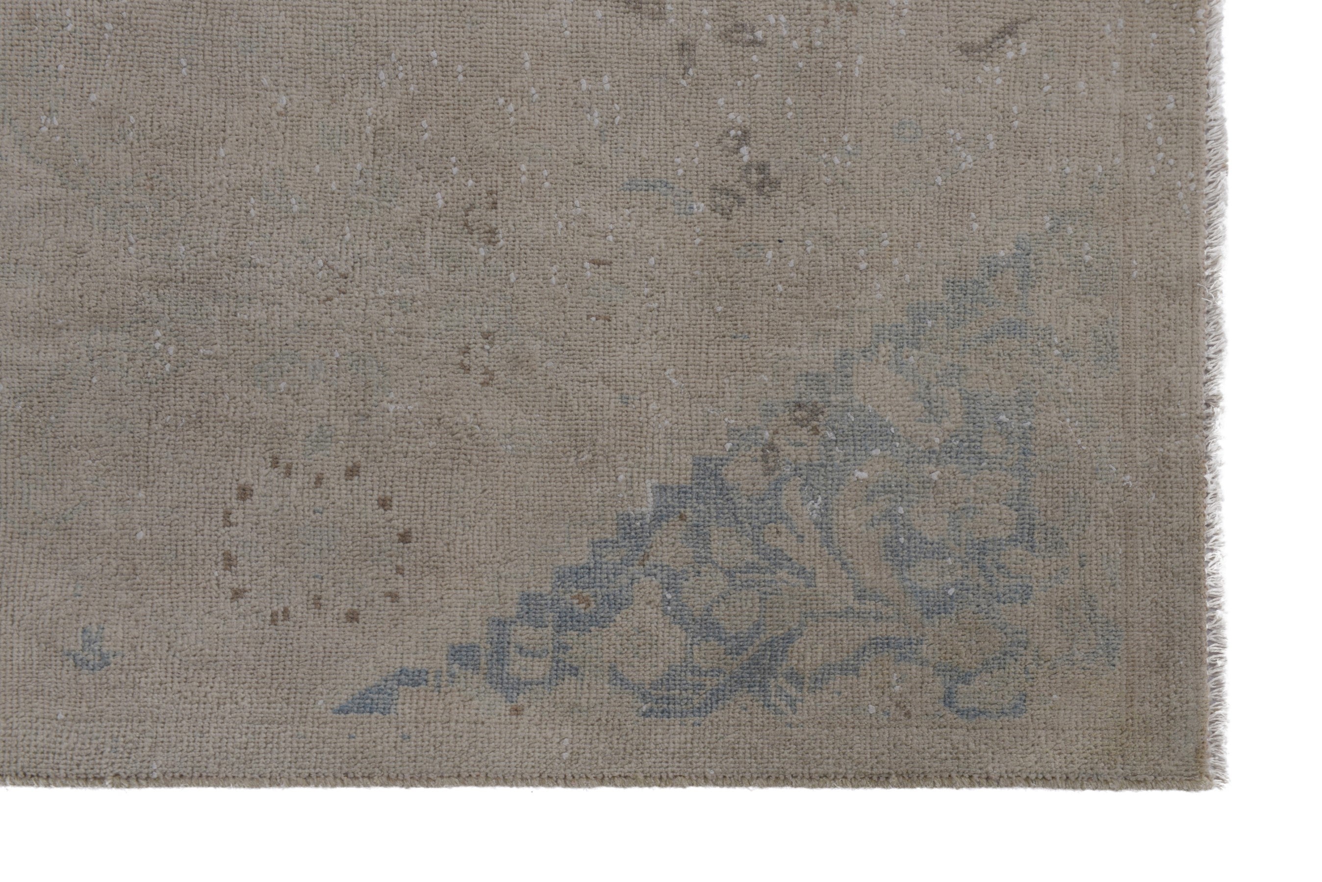 Persian Mahal area rug in greige and dusty blue, view 5 of 17