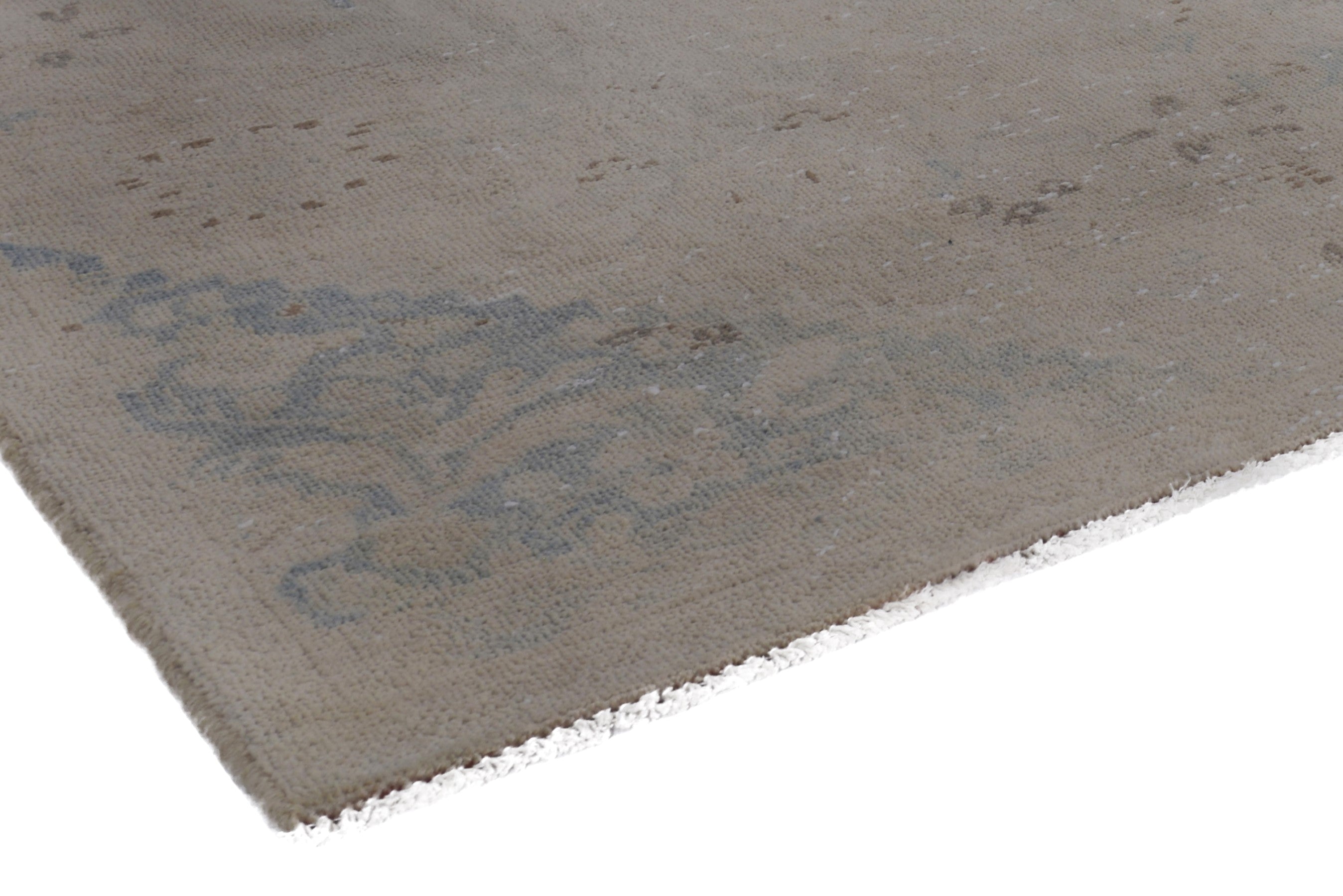 Persian Mahal area rug in greige and dusty blue, view 4 of 17