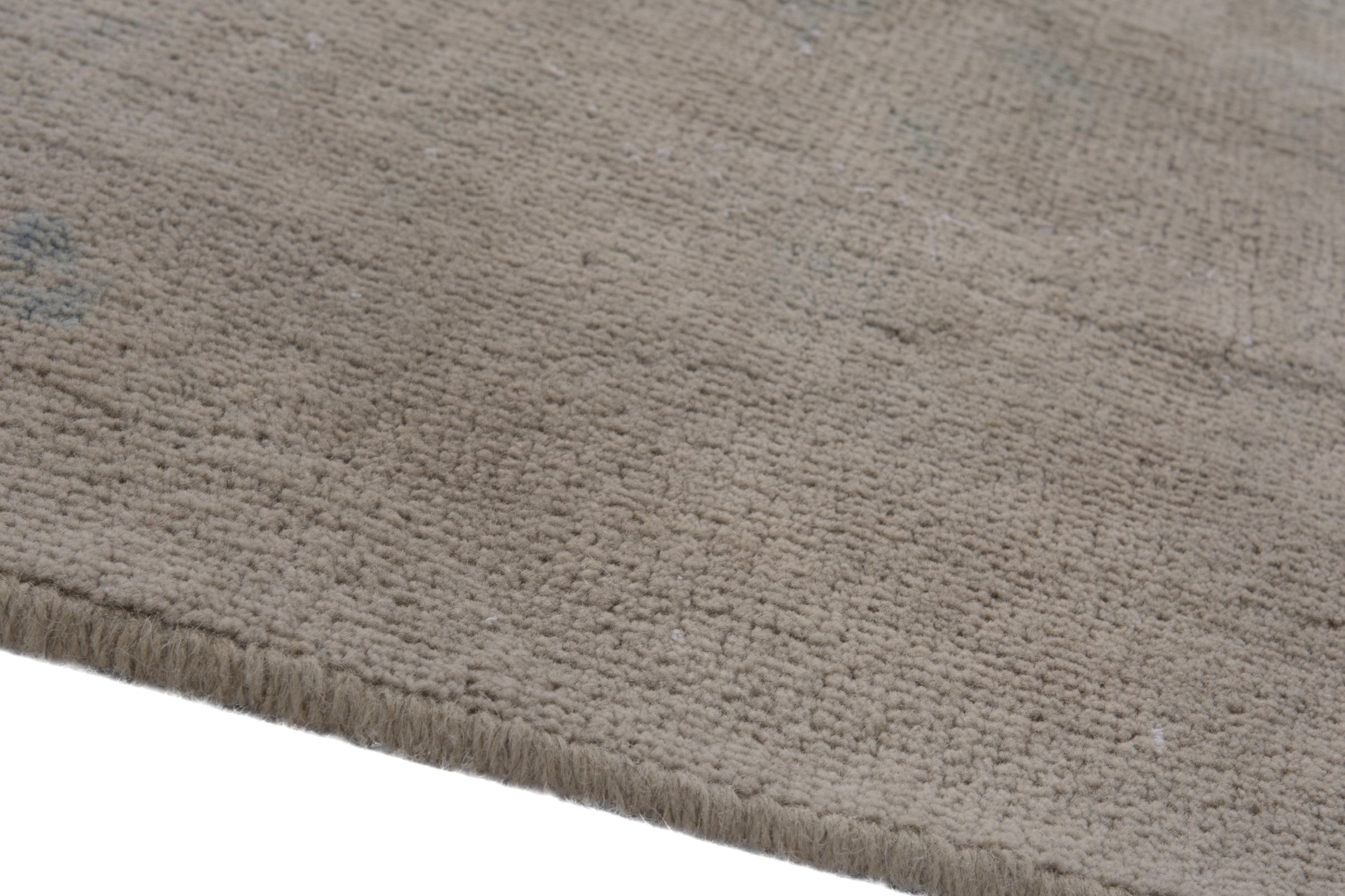 Persian Mahal area rug in greige and dusty blue, view 8 of 17