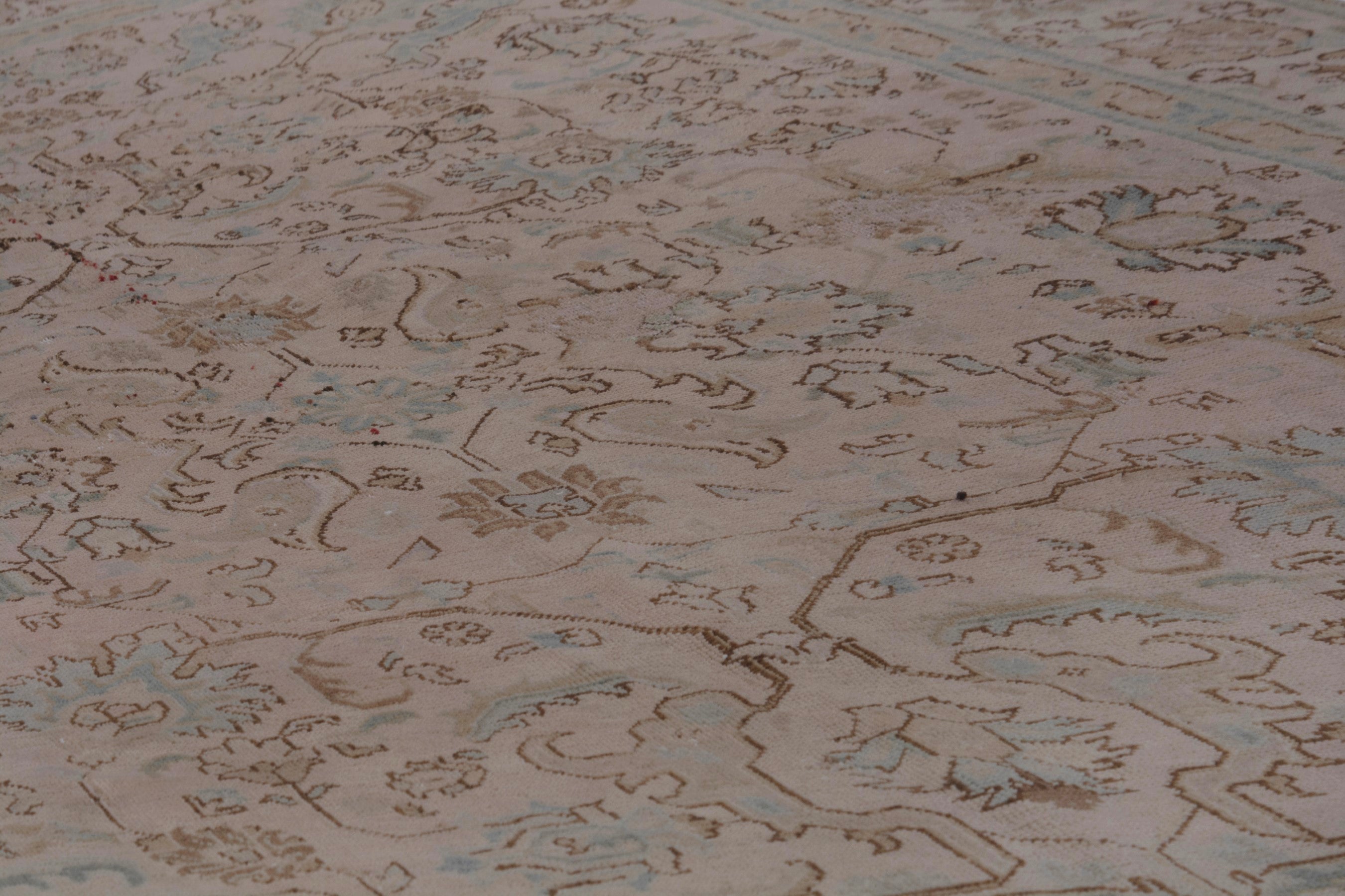 Persian Tabriz area rug in dusty rose and faded red, view 10 of 20