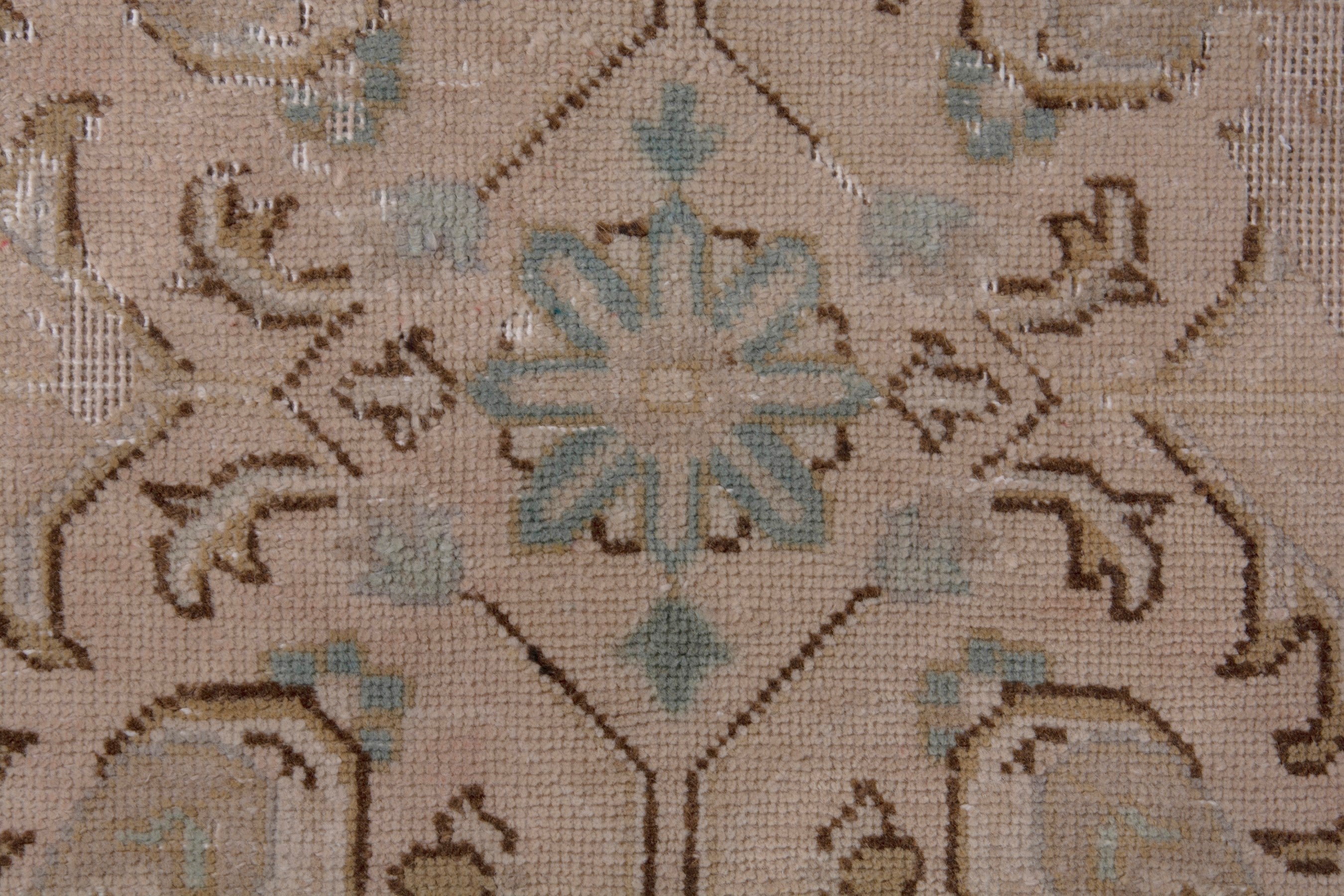 Persian Tabriz area rug in dusty rose and faded red, view 12 of 20