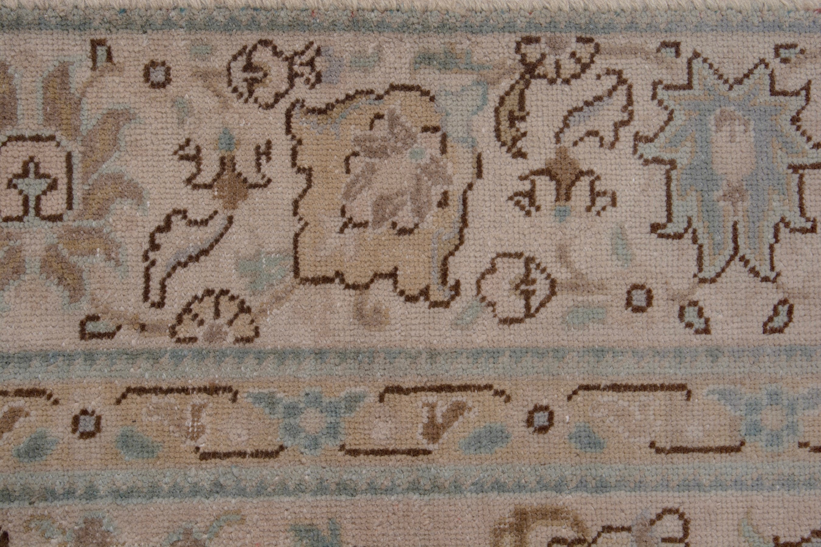 Persian Tabriz area rug in dusty rose and faded red, view 14 of 20