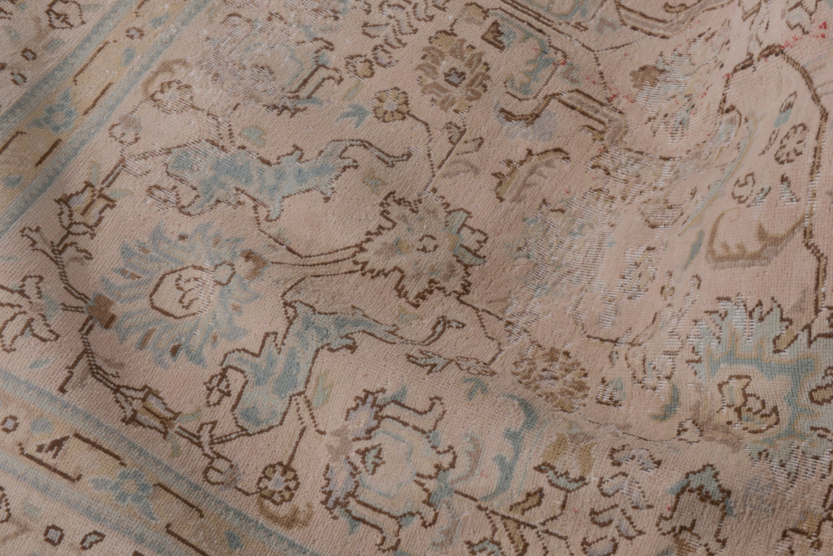 Persian Tabriz area rug in dusty rose and faded red, view 19 of 20