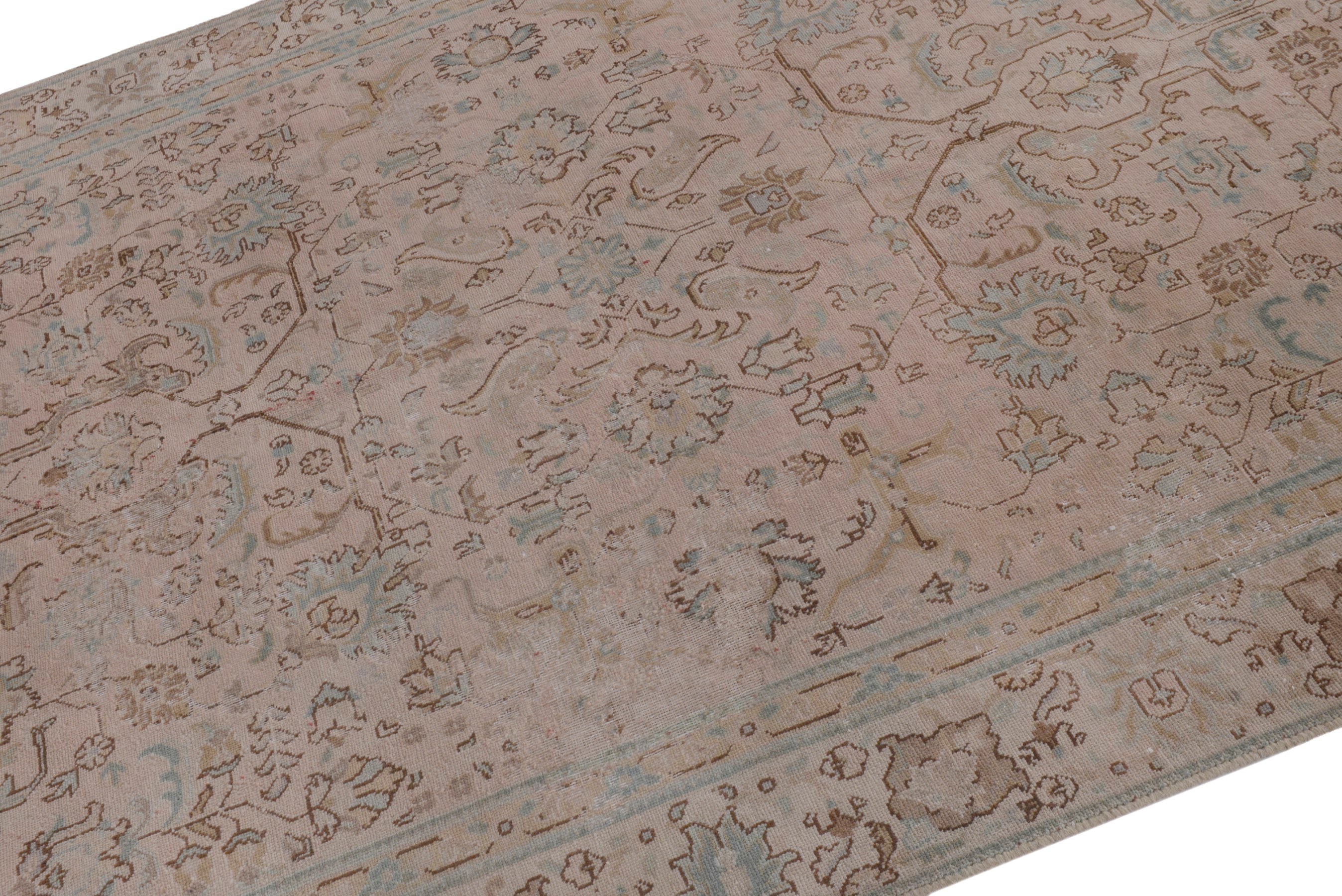 Persian Tabriz area rug in dusty rose and faded red, view 6 of 20