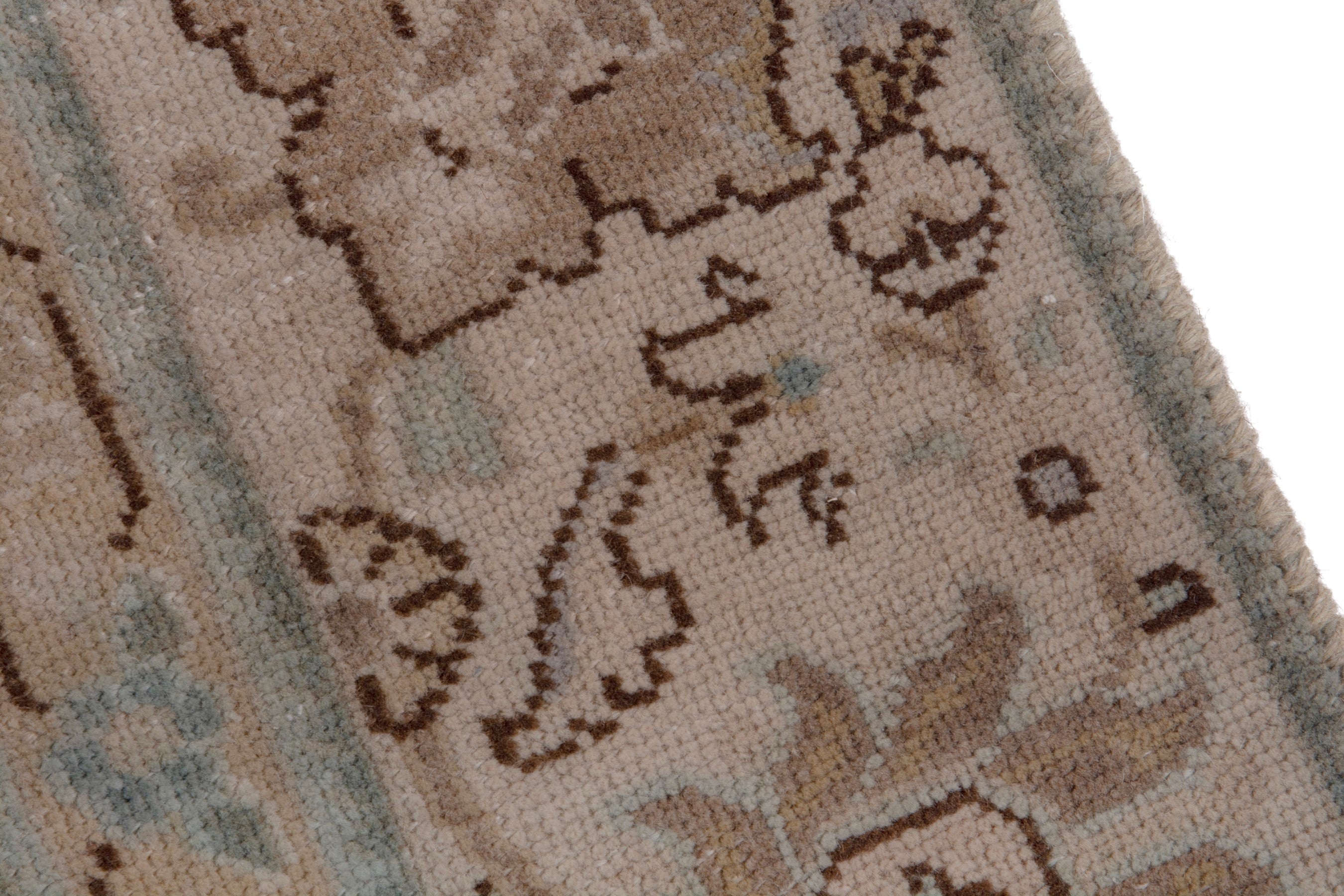 Persian Tabriz area rug in dusty rose and faded red, view 7 of 20