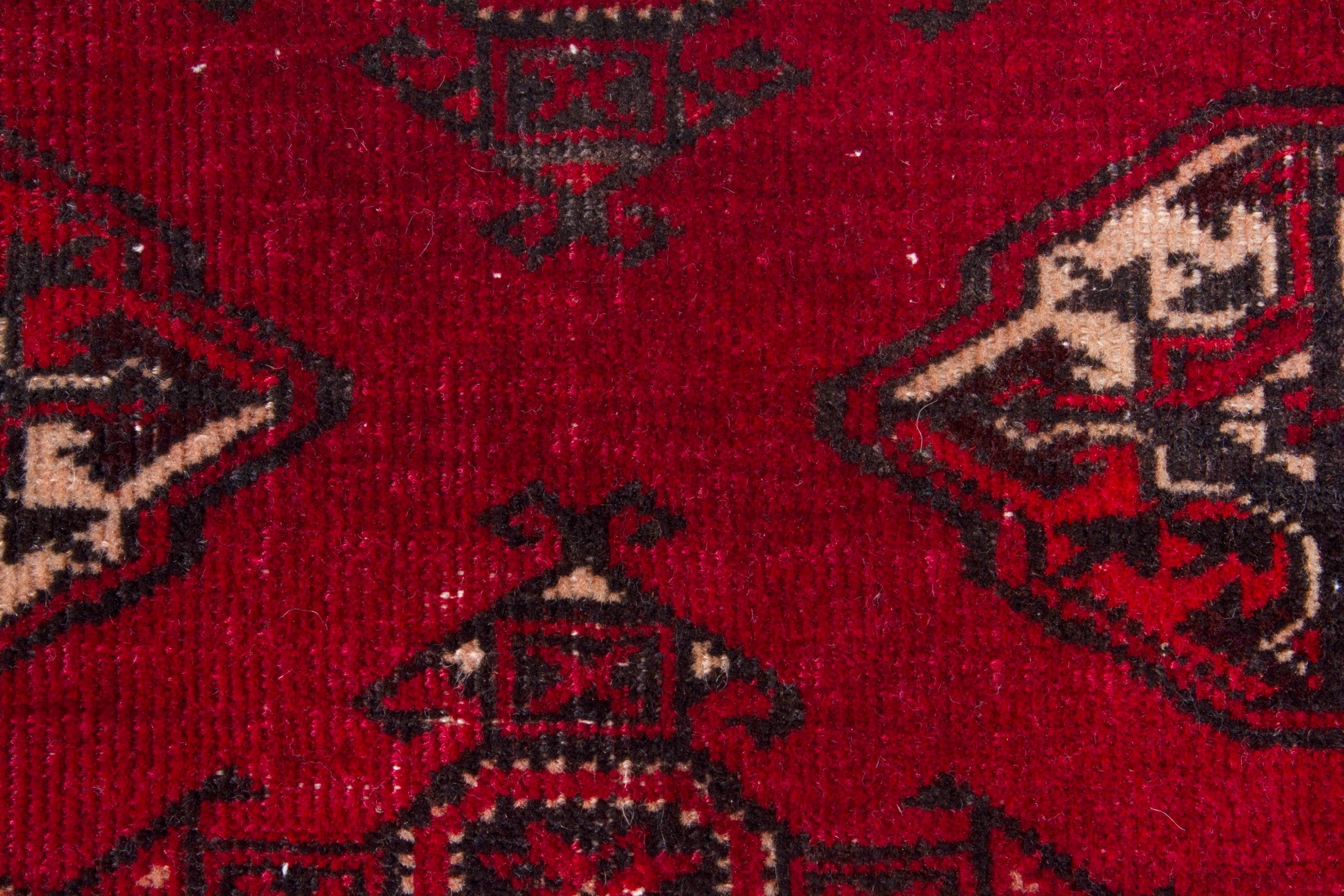 Persian Torkaman accent rug in deep red and antique gold, view 14 of 19