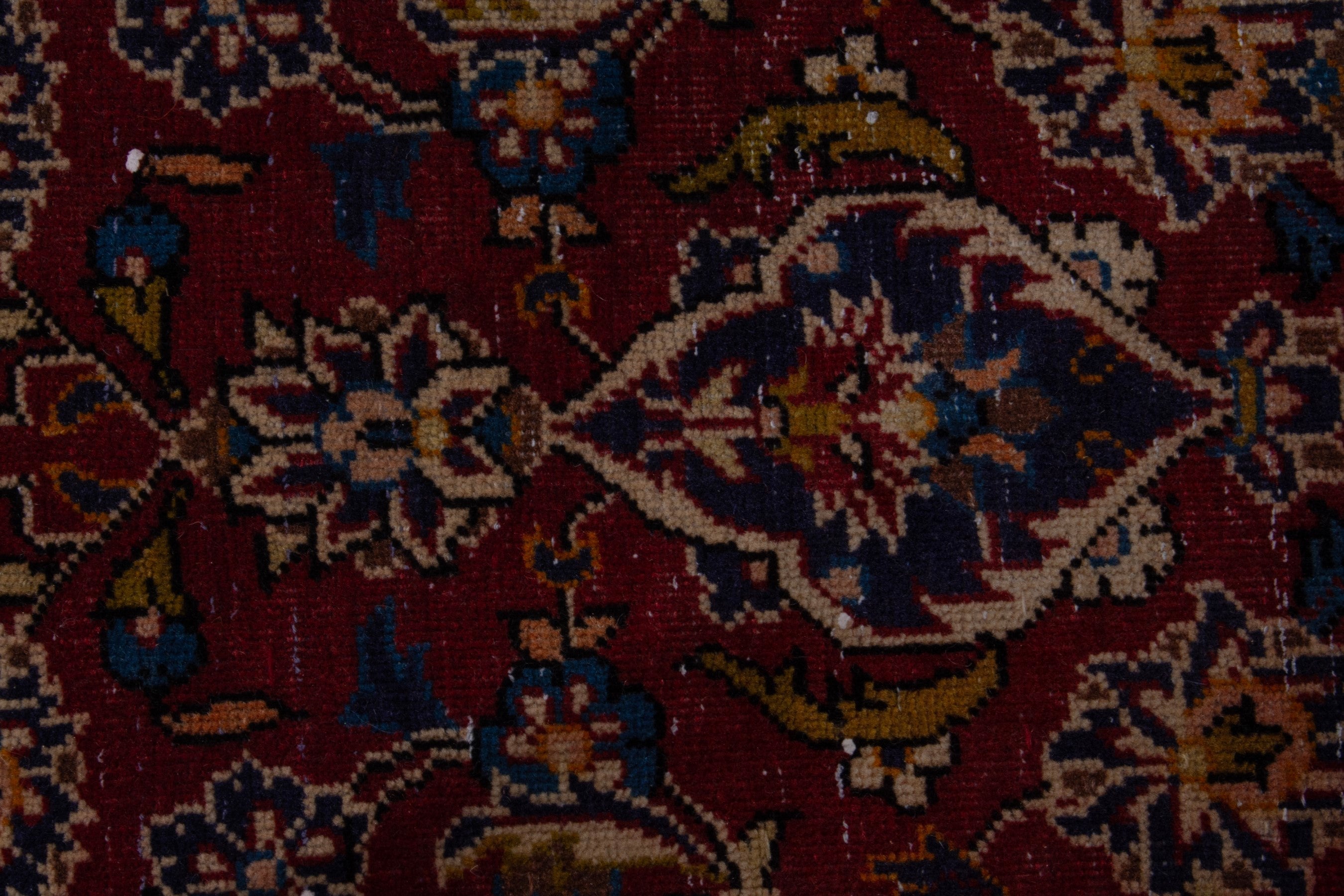 Persian Kashan runner rug in burgundy and deep red, view 11 of 18