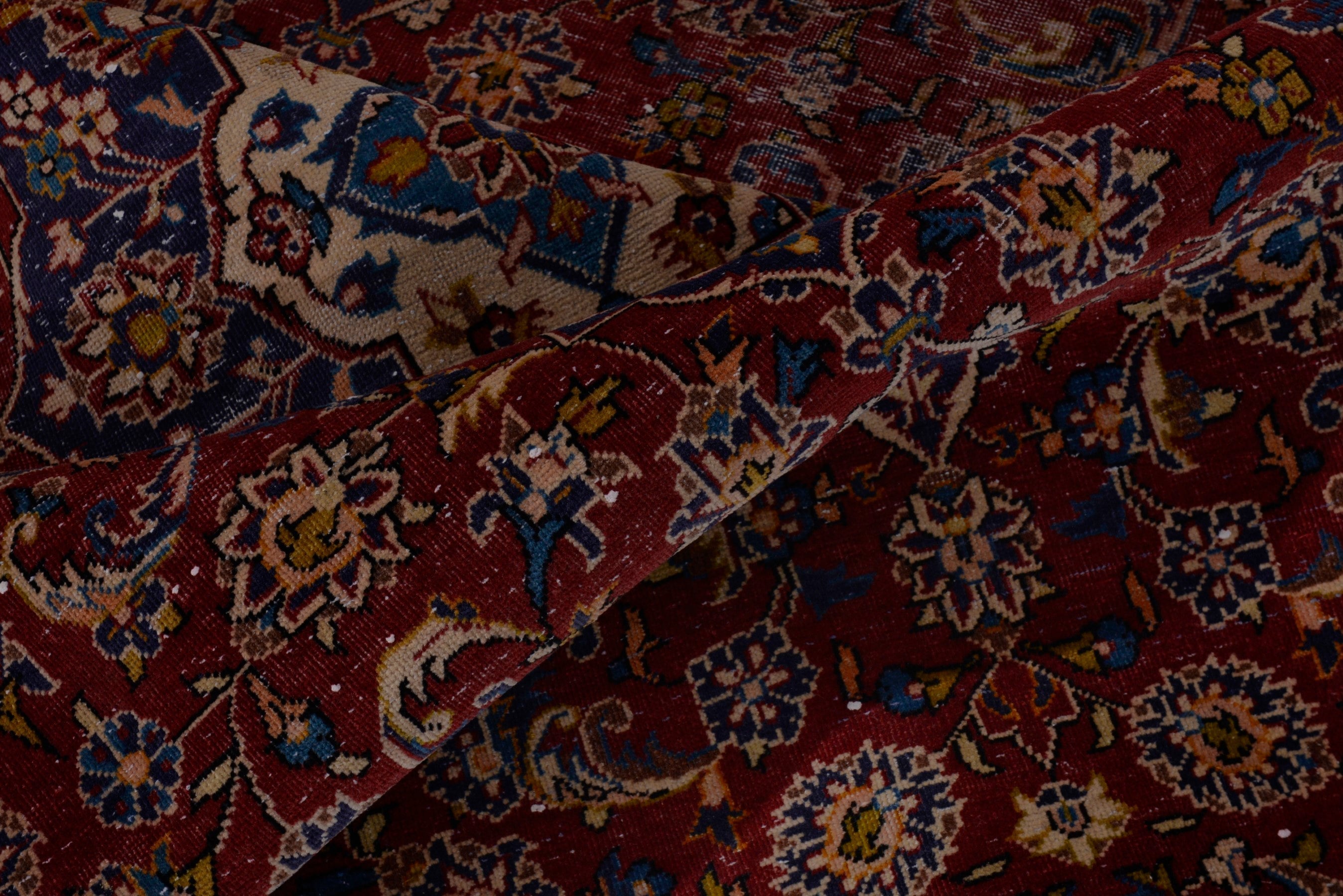 Persian Kashan runner rug in burgundy and deep red, view 15 of 18
