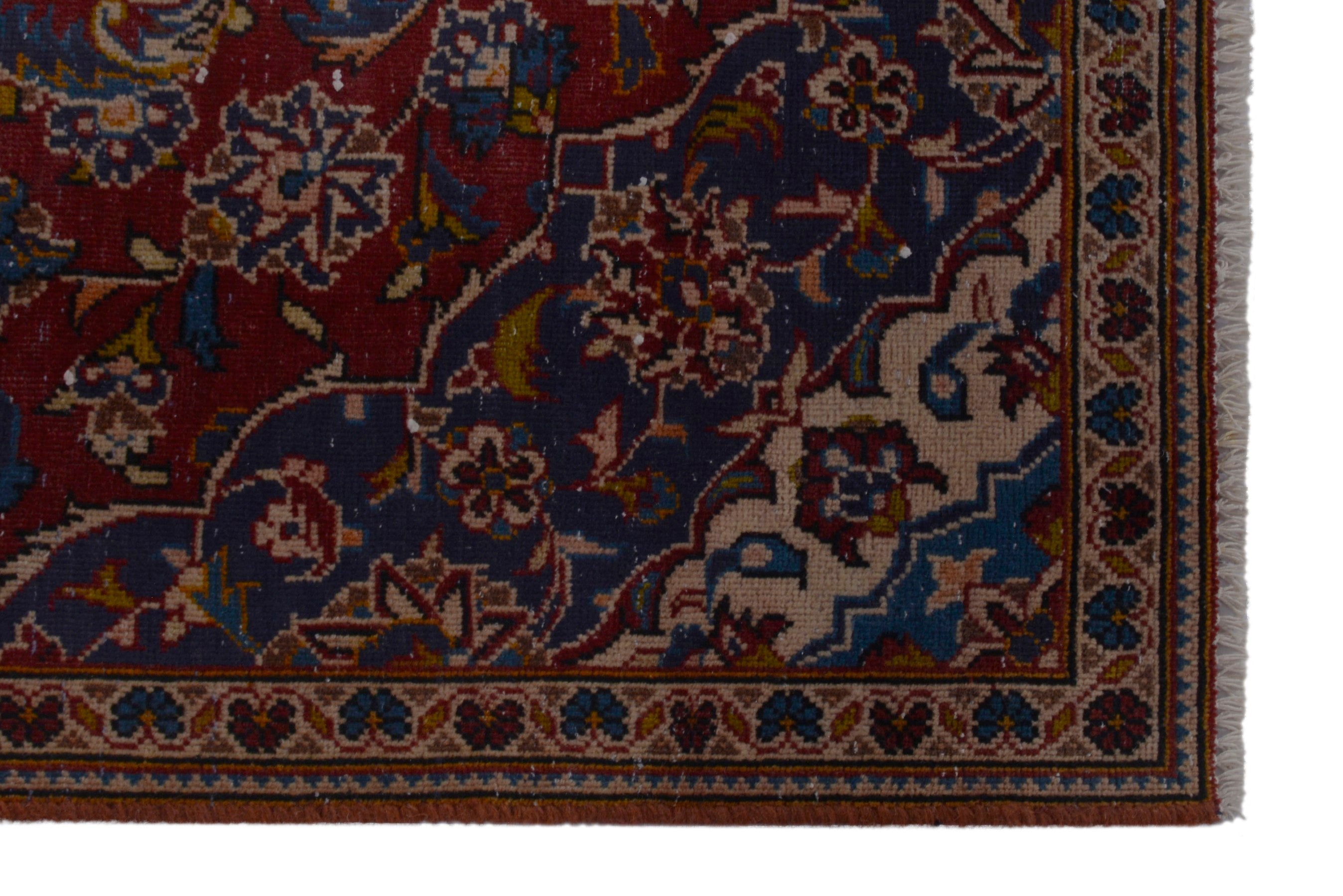 Persian Kashan runner rug in burgundy and deep red, view 5 of 18