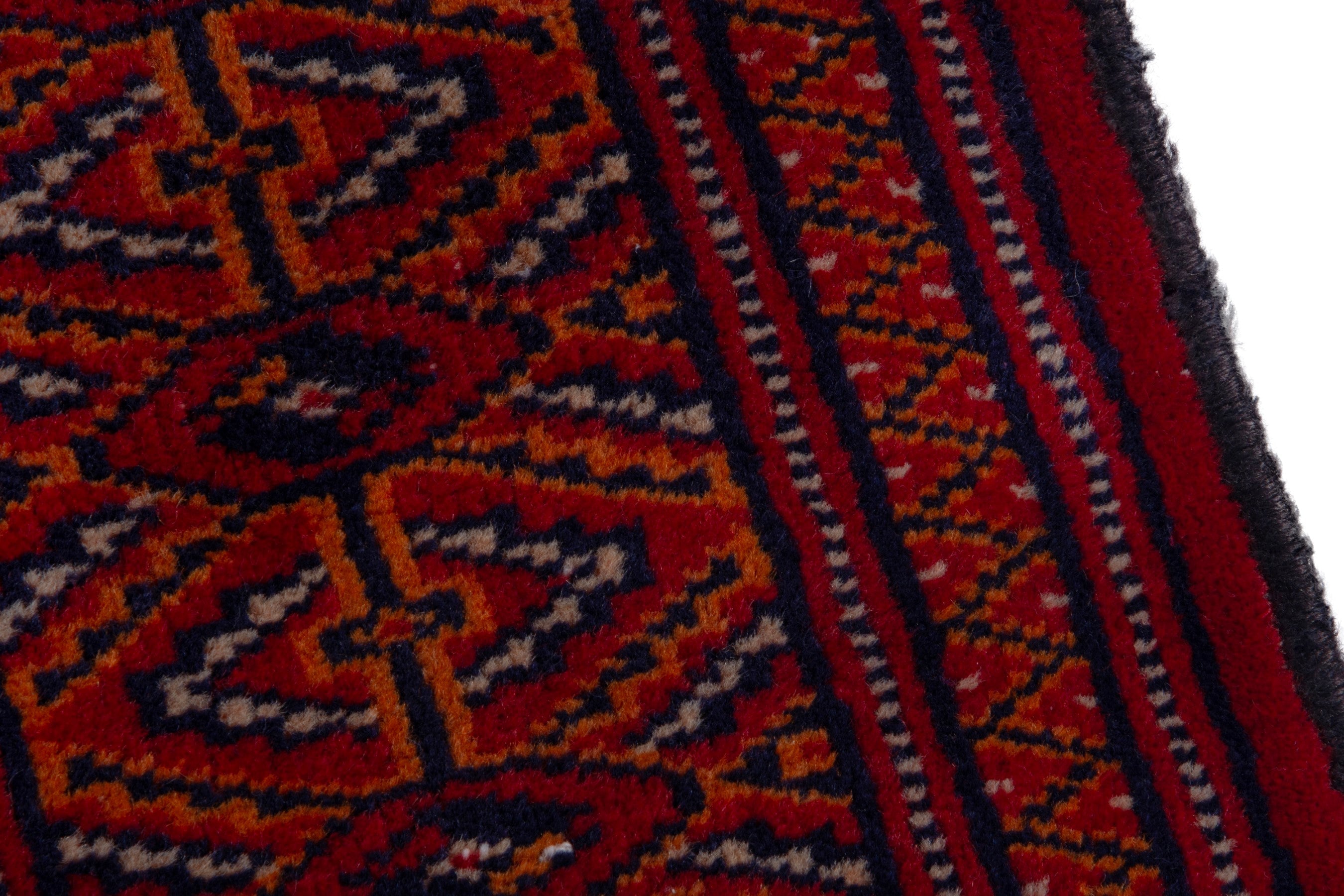 Persian Torkaman accent rug in deep red and burgundy, view 7 of 18