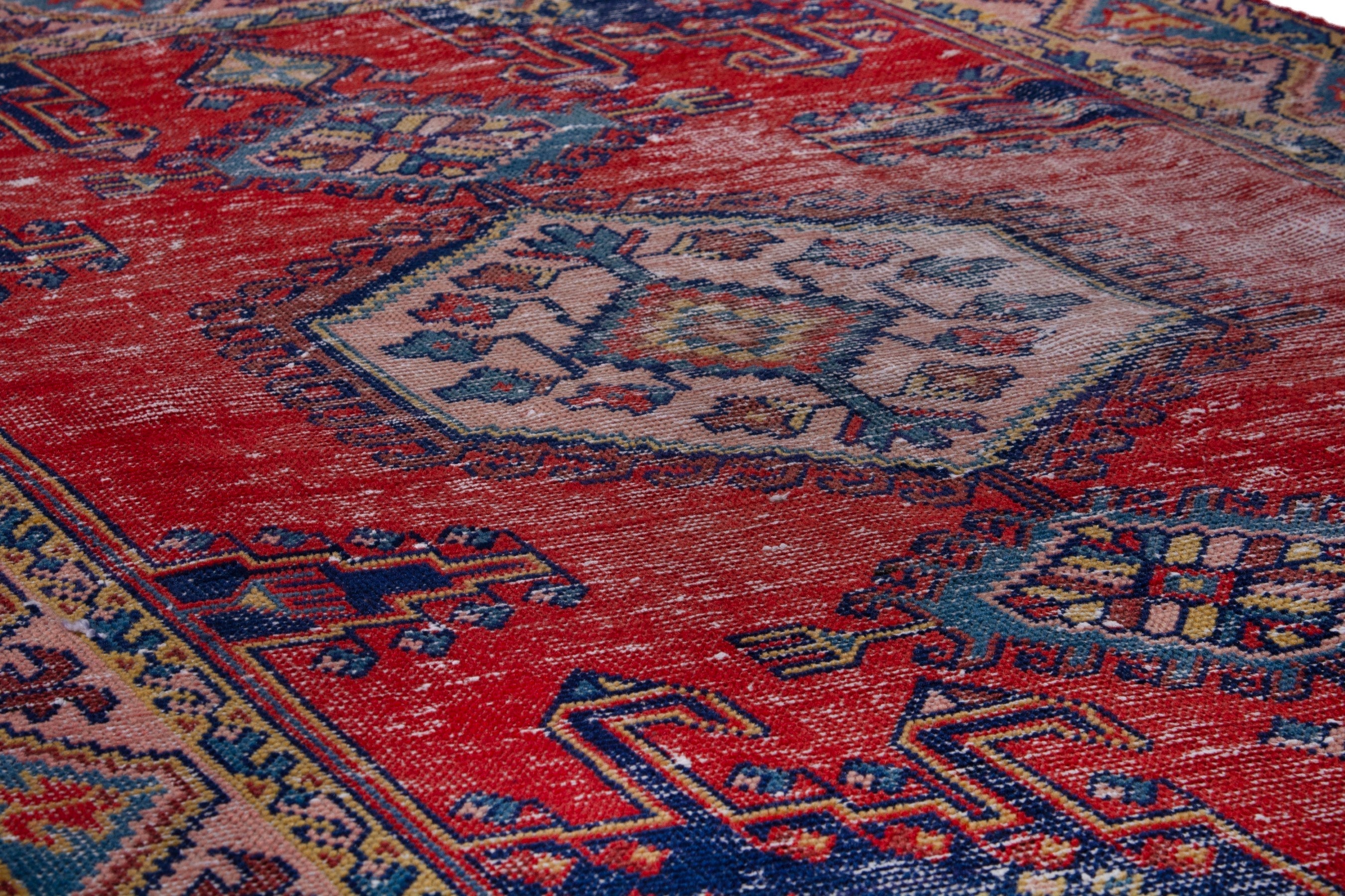 Persian Vist accent rug in faded red and denim, view 10 of 18