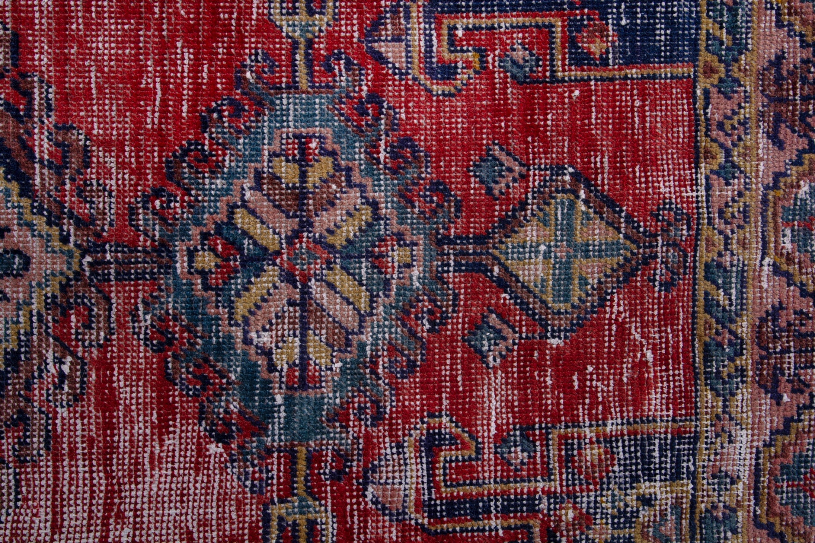 Persian Vist accent rug in faded red and denim, view 13 of 18