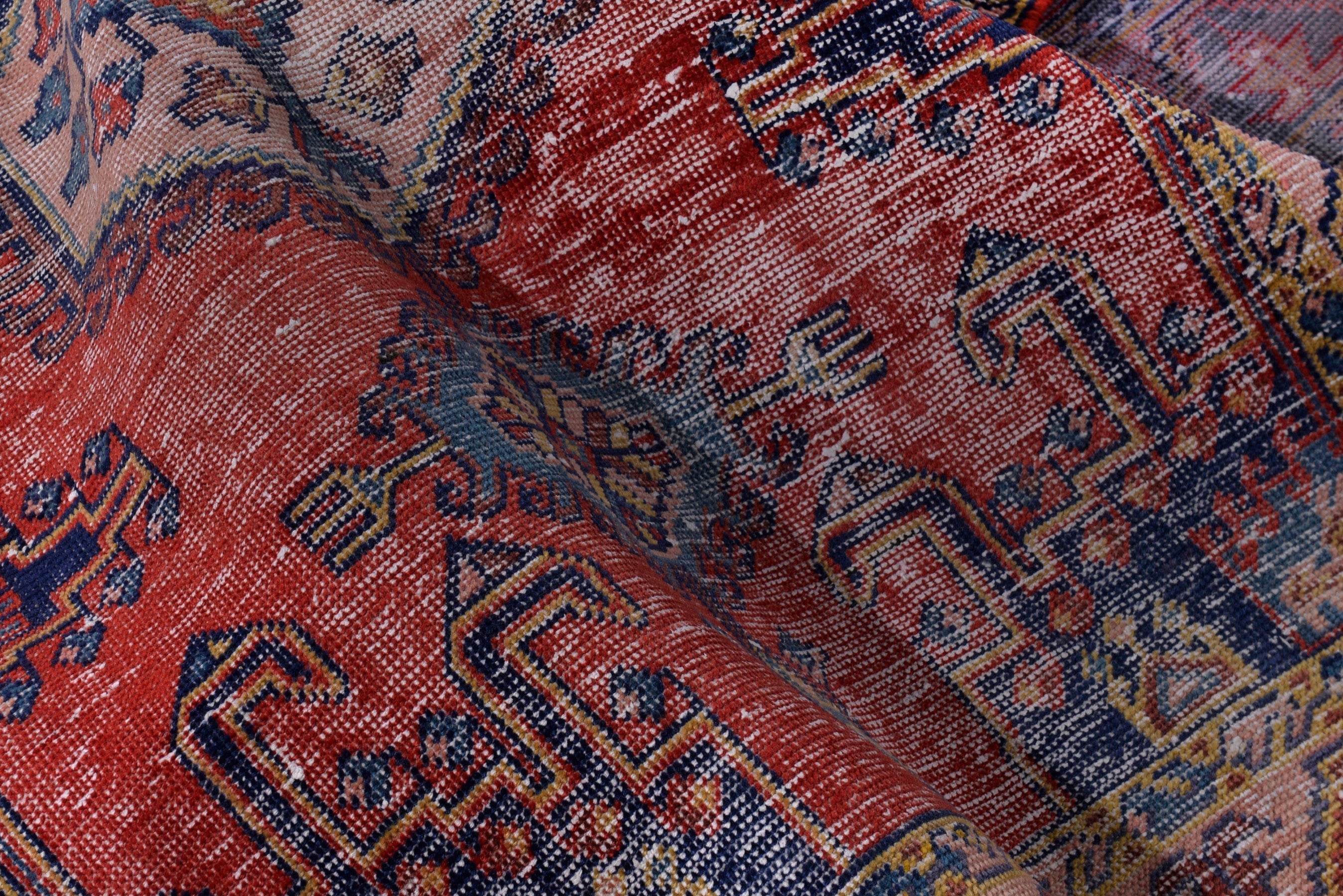 Persian Vist accent rug in faded red and denim, view 17 of 18