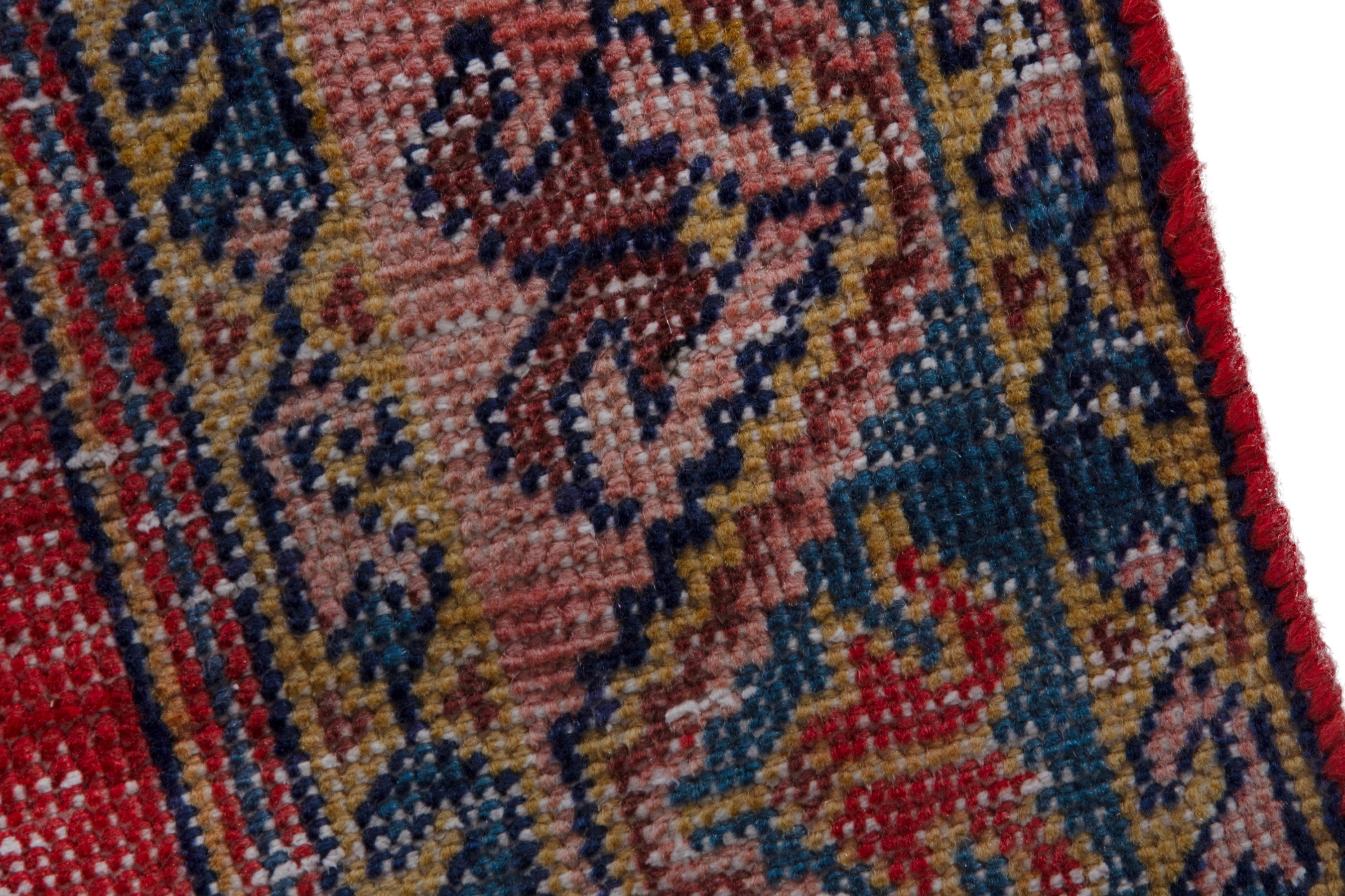 Persian Vist accent rug in faded red and denim, view 7 of 18