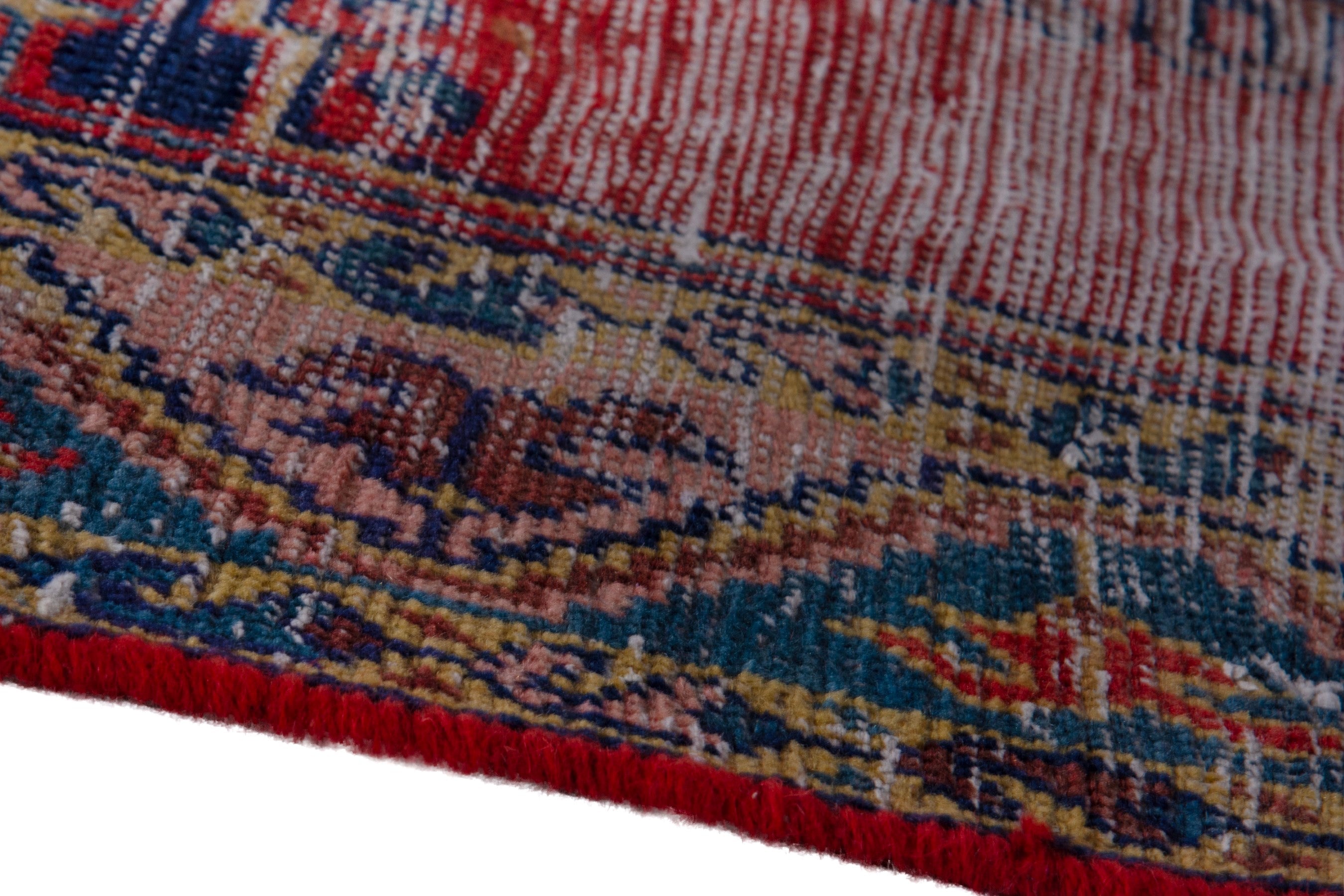 Persian Vist accent rug in faded red and denim, view 8 of 18