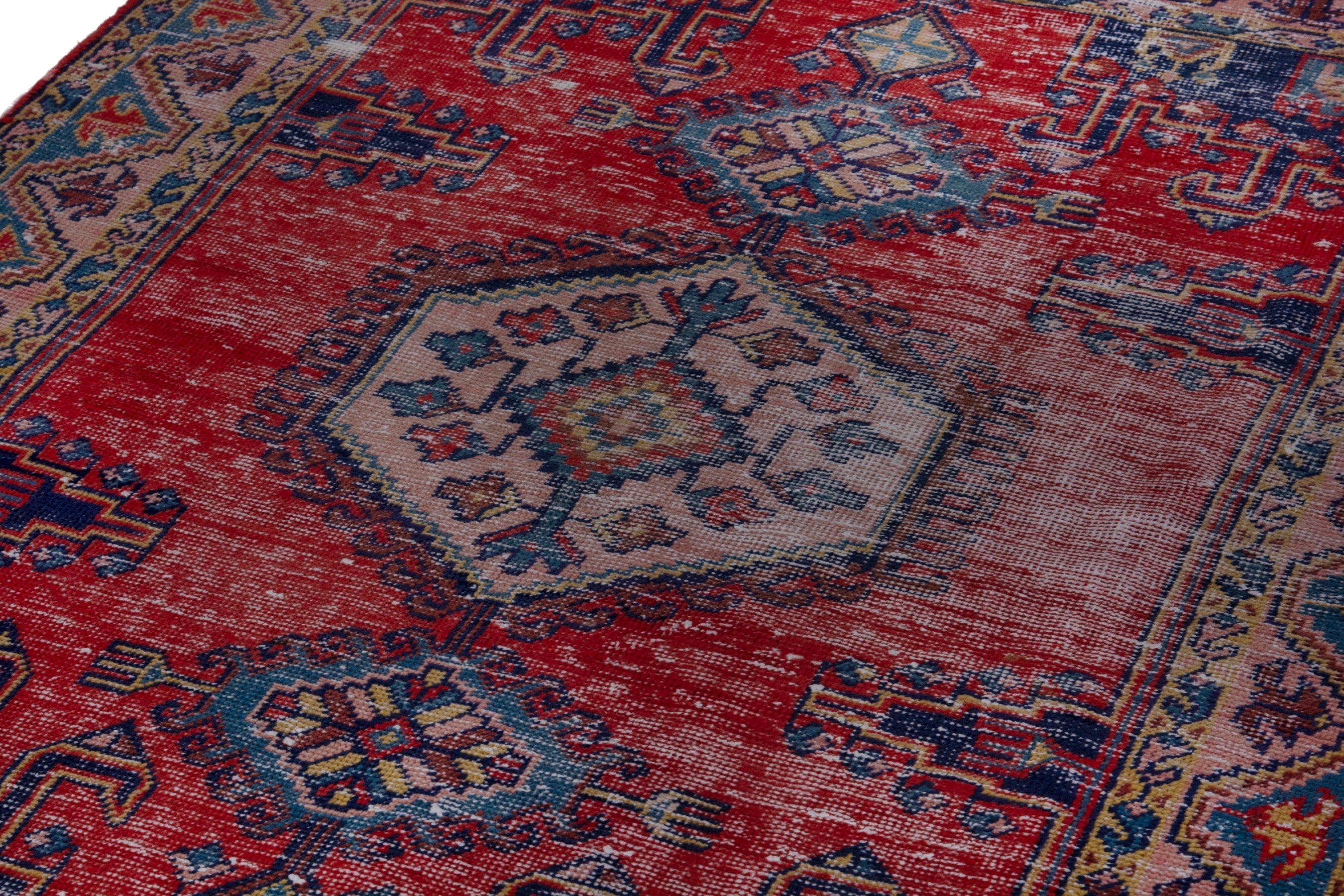 Persian Vist accent rug in faded red and denim, view 9 of 18